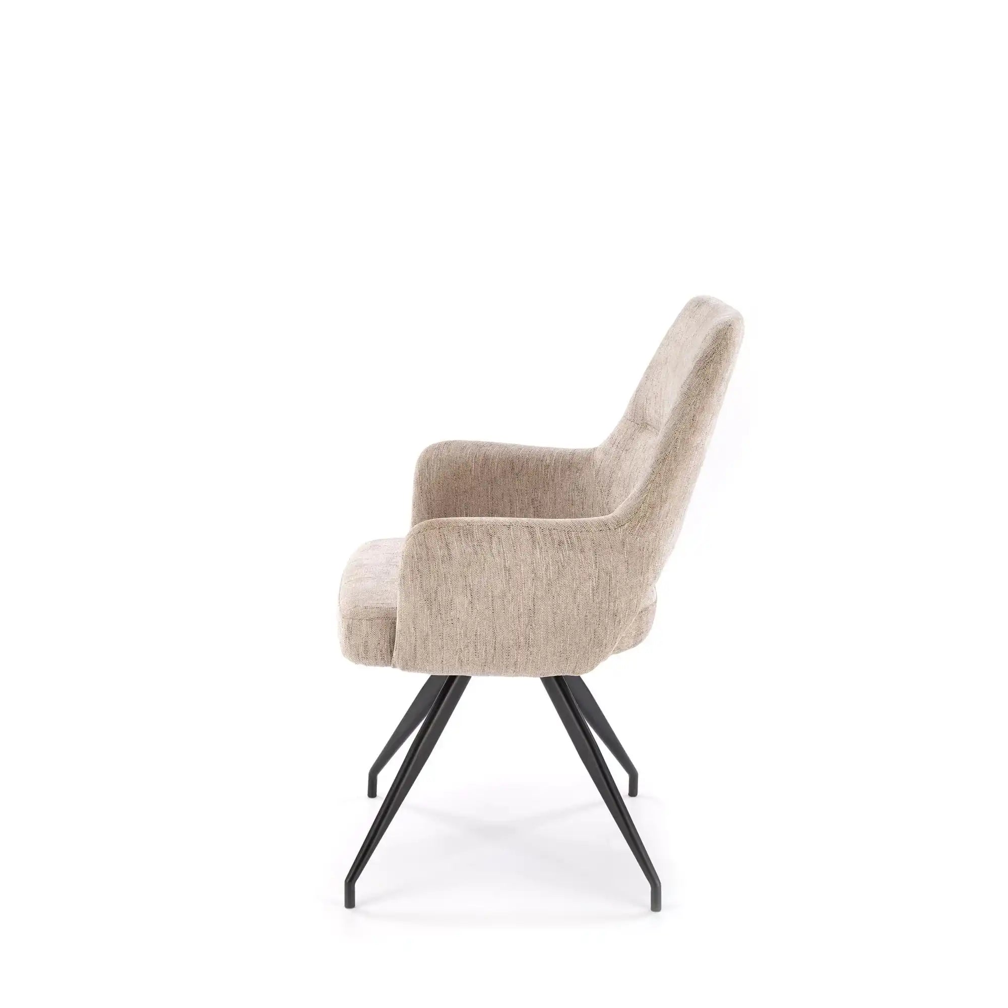 Scaun rotativ K542, bej/negru, stofa clasica/metal, 58x64x88 cm