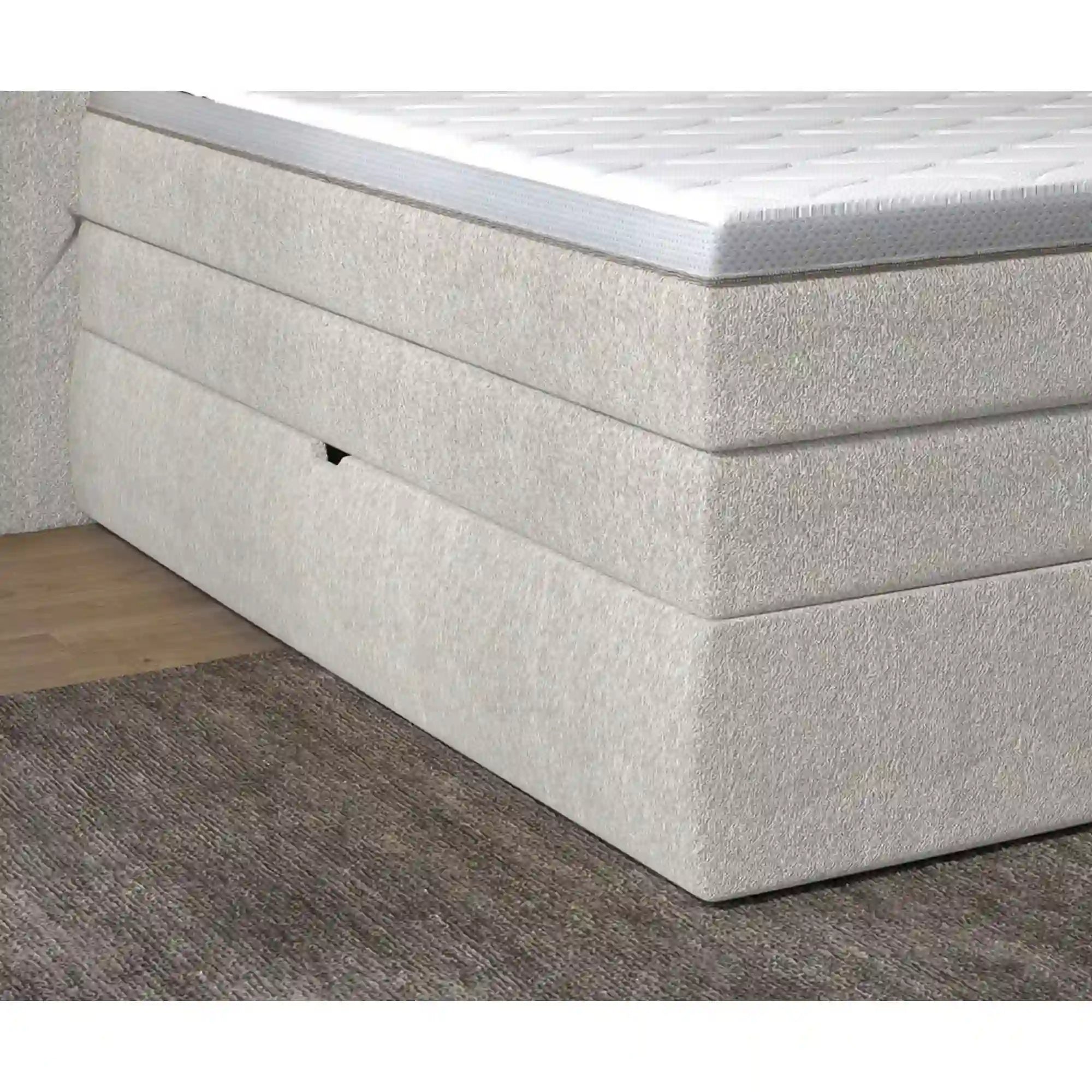 Pat boxspring LUNGO 180x200, personalizabil materiale gama Oferta Avantaj, 2 lazi depozitare, cu saltele si topper