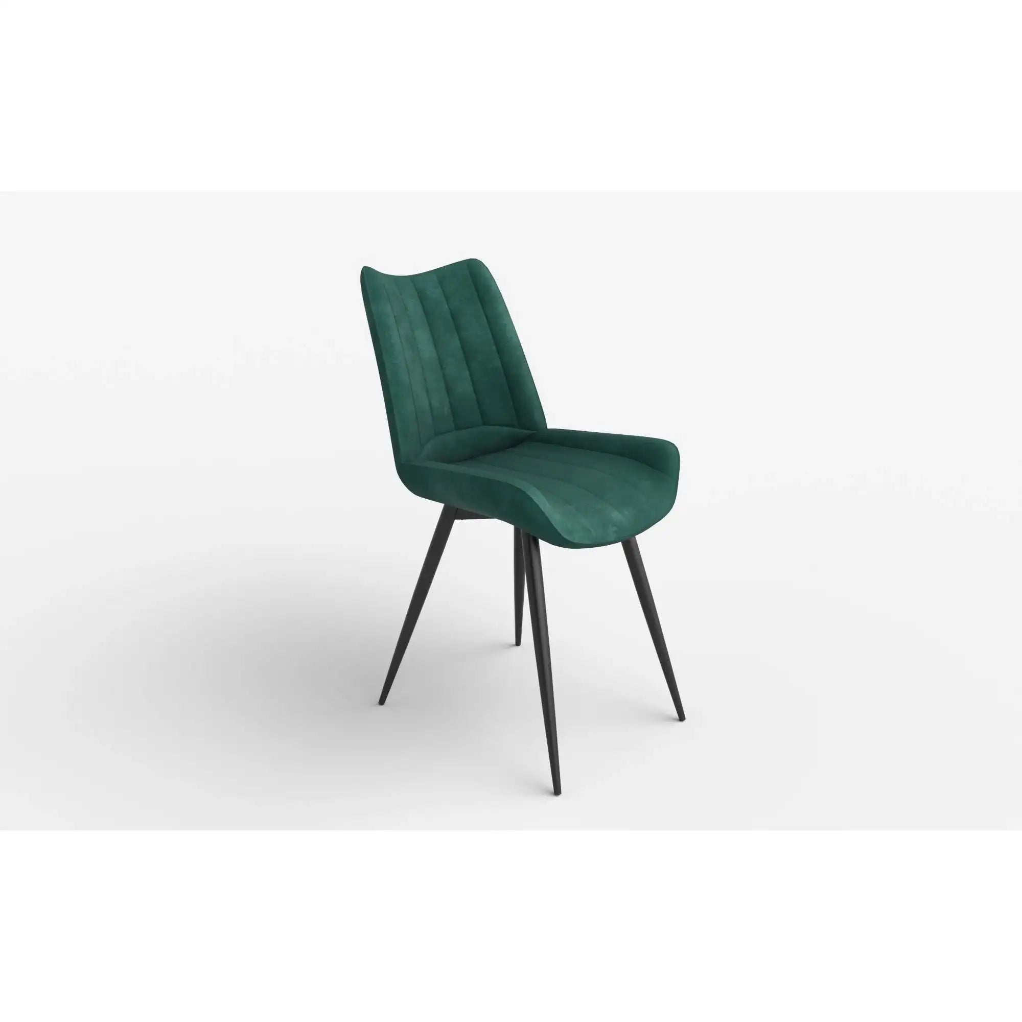 Scaun tapitat K388, verde/negru, stofa catifelata/metal, 53x61x87 cm