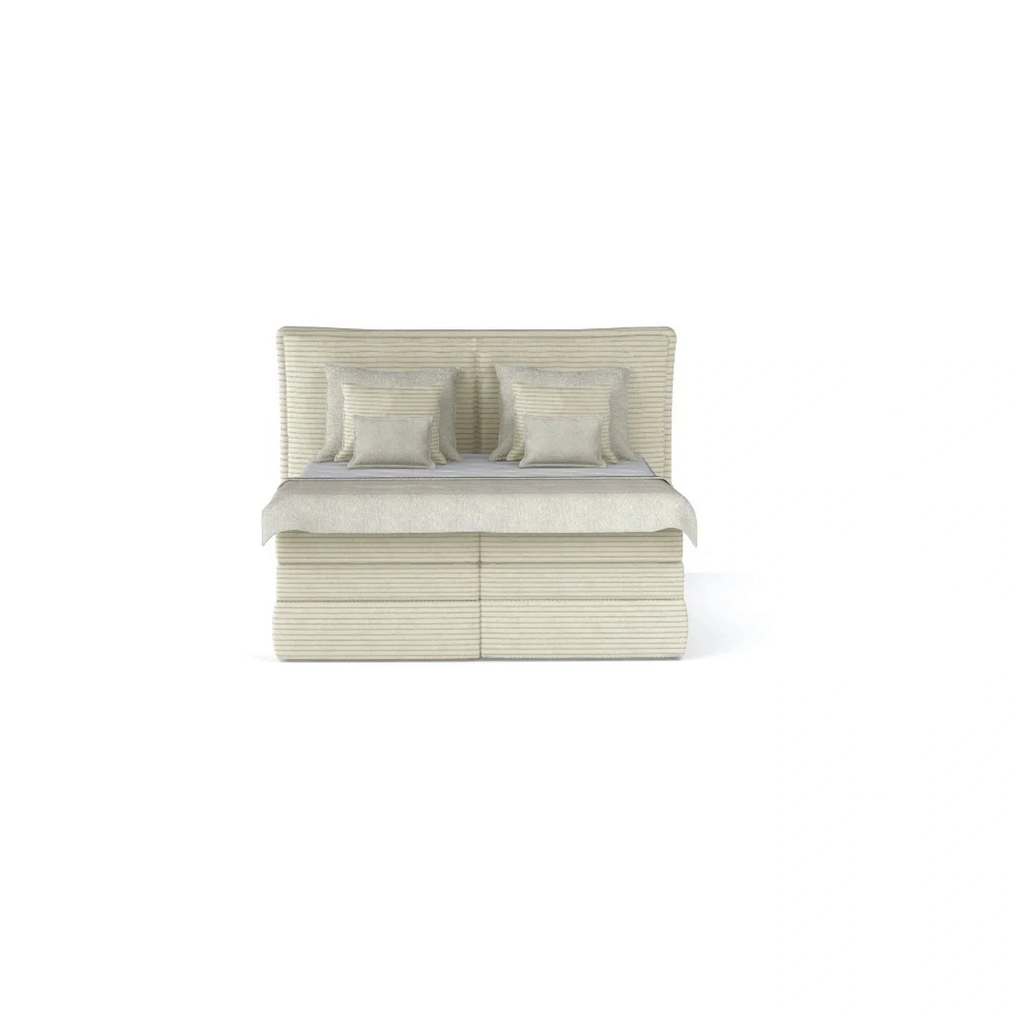 Pat boxspring MADDEN 180x200, personalizabil materiale gama Oferta Avantaj, 2 lazi depozitare, cu saltele si topper