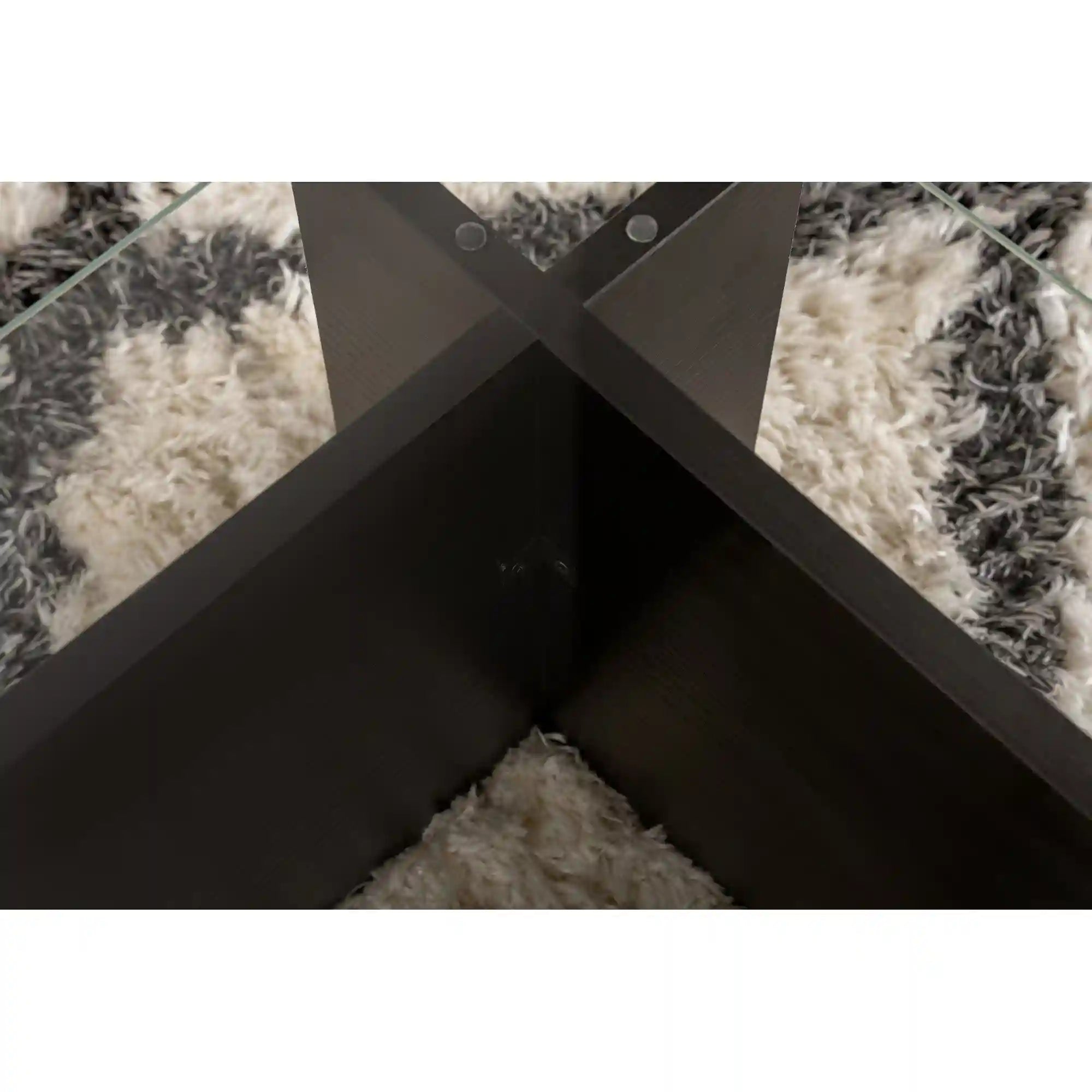 Masuta cafea FLAVIO, negru/transparent, PAL/sticla, 105x65x30 cm