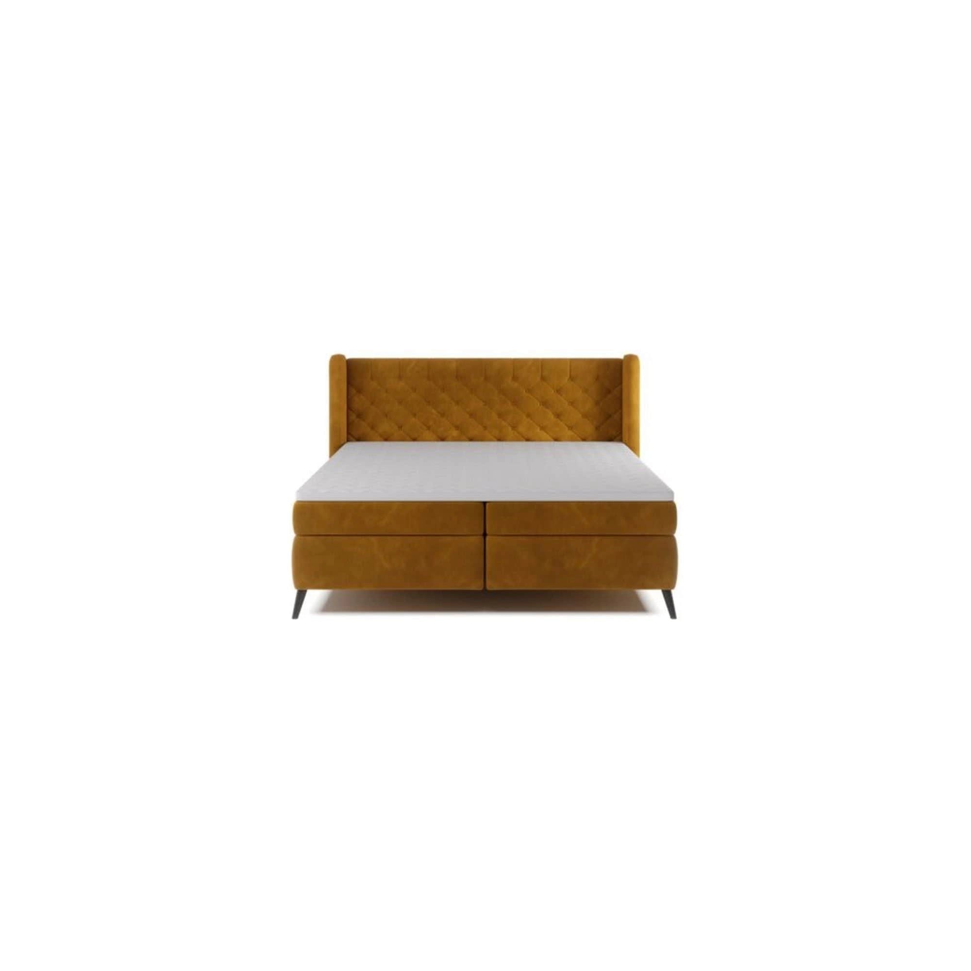 Pat boxspring MADISON 140x200, personalizabil materiale Gama Premium, cu saltele si topper