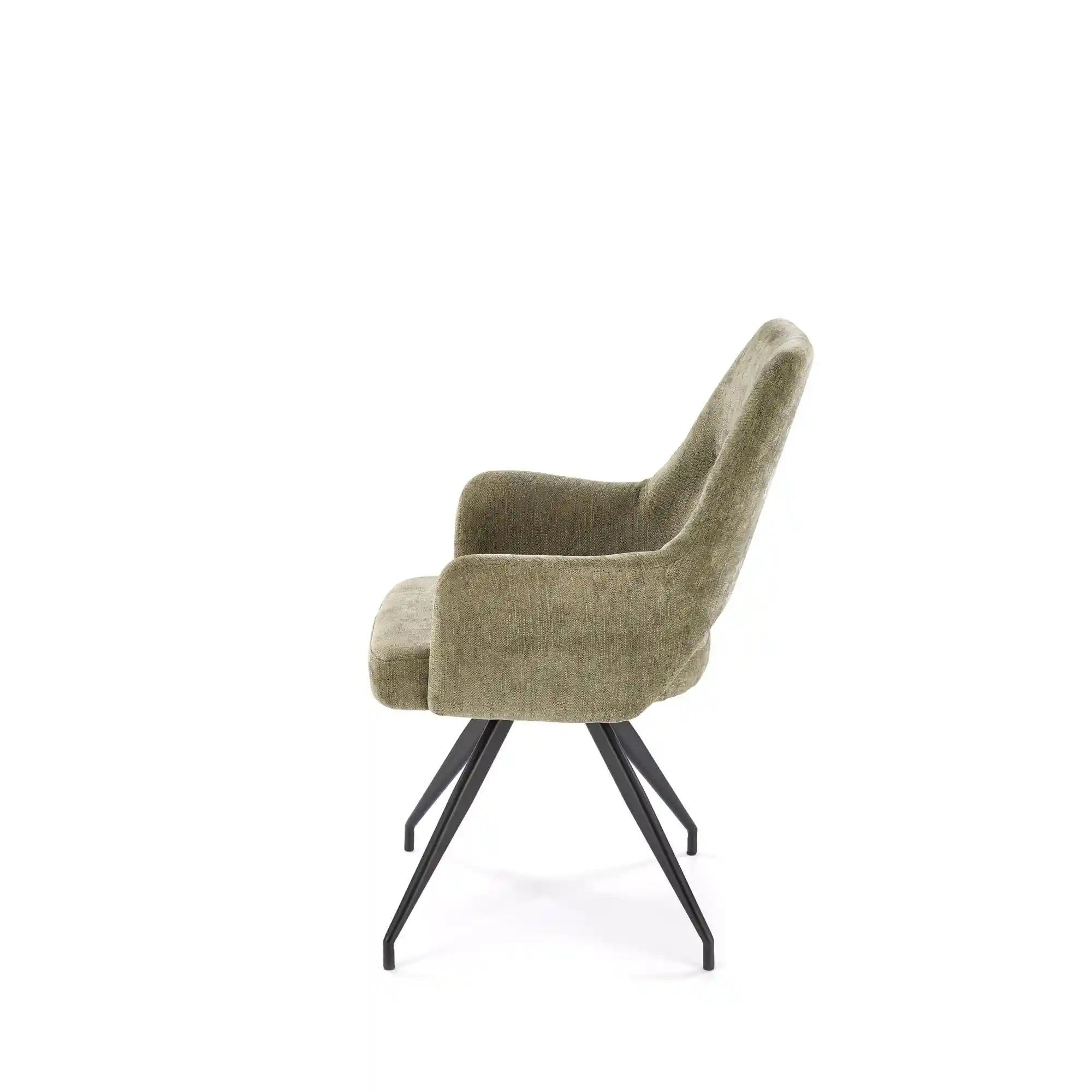 Scaun rotativ K542, verde/negru, stofa clasica/metal, 58x64x88 cm