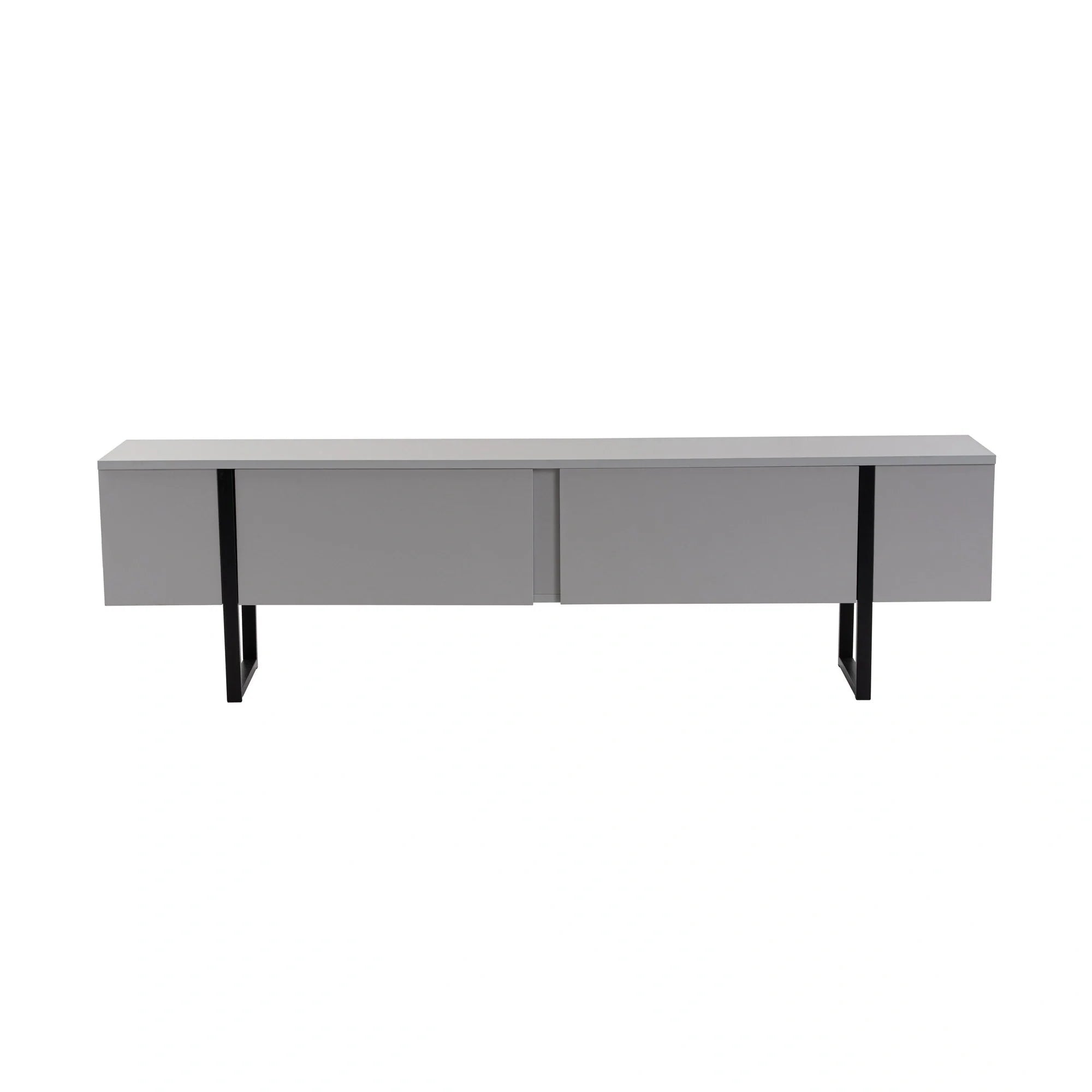 Comoda TV SERENITY, gri/negru, PAL/metal, 180x30x50 cm