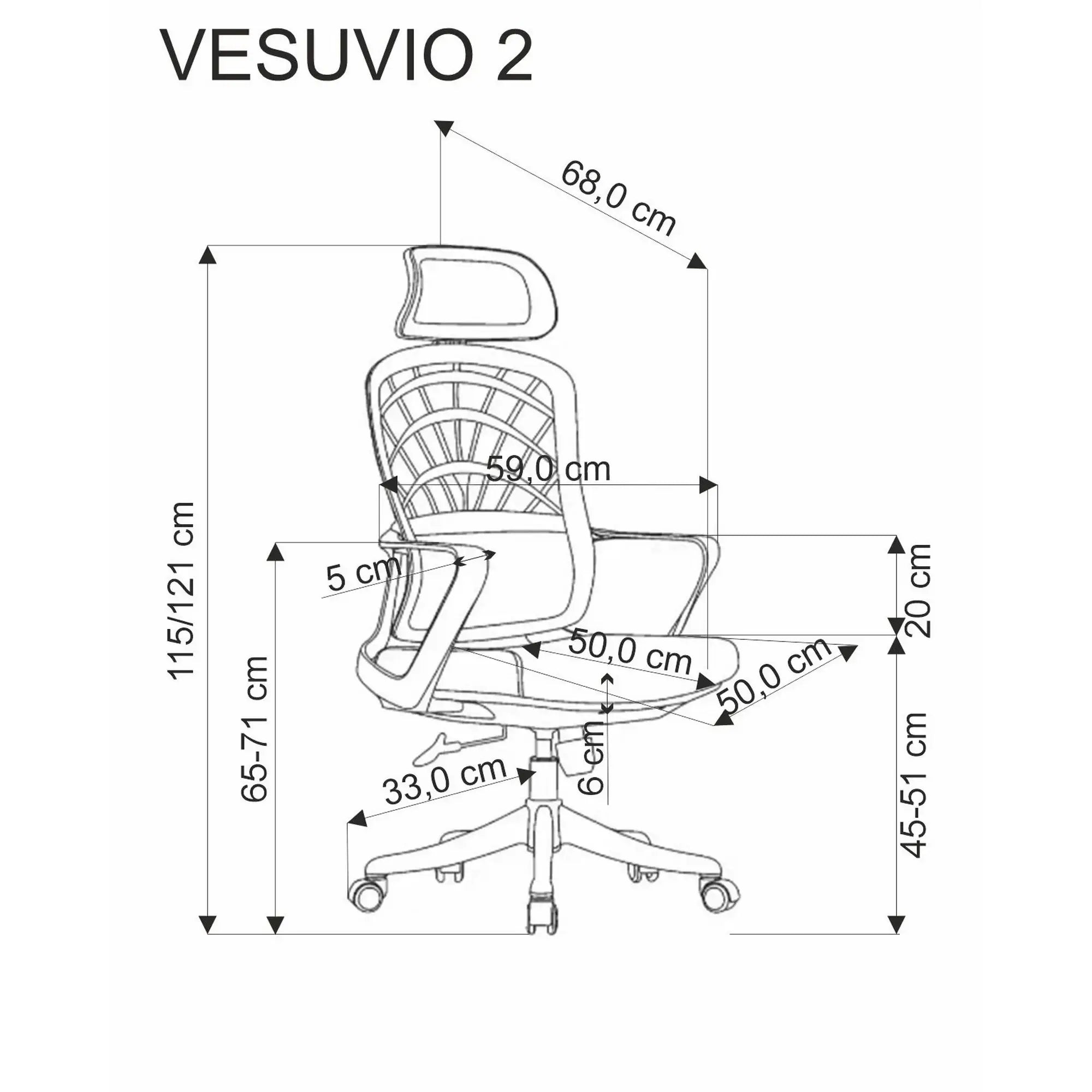 Scaun birou VESUVIO 2, gri/alb, stofa/panza/polipropilena, 59x59x115/120 cm