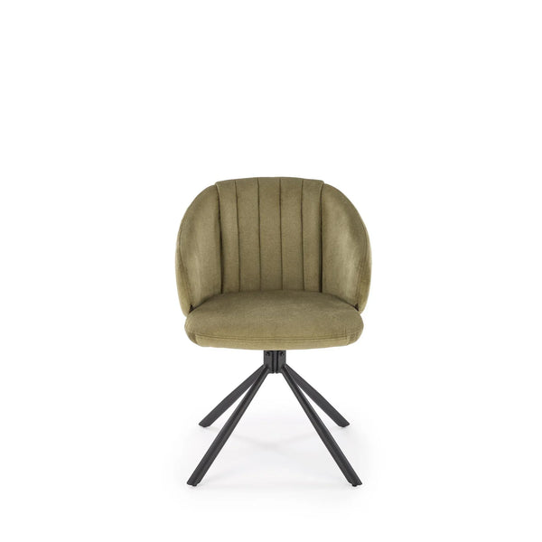Scaun rotativ K533, verde/negru, stofa clasica/metal, 57x60x80 cm