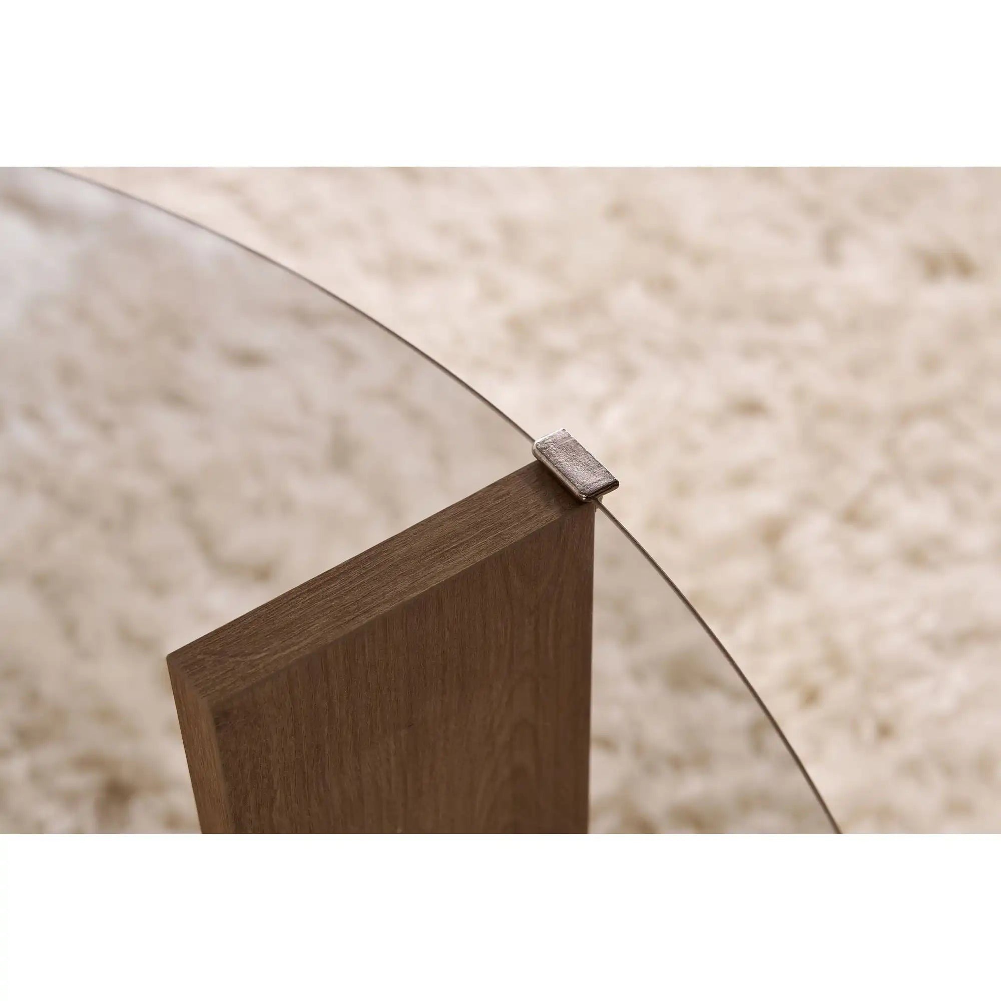 Masuta cafea CLARA, stejar safir/fumuriu, PAL/sticla, 75x75x40 cm