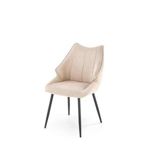 Scaun K543, bej/negru, stofa clasica/metal, 55x60x87 cm