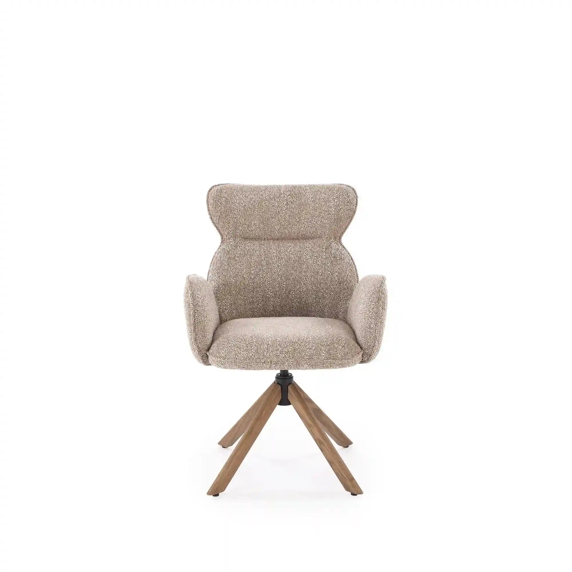 Scaun K585, bej inchis/nuc, stofa clasica/lemn, 63x64x93 cm