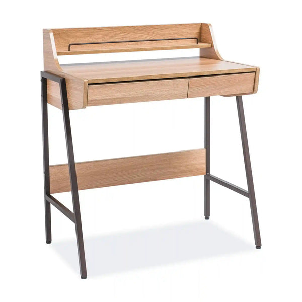 Birou B168, stejar/negru, 89x48x77 cm