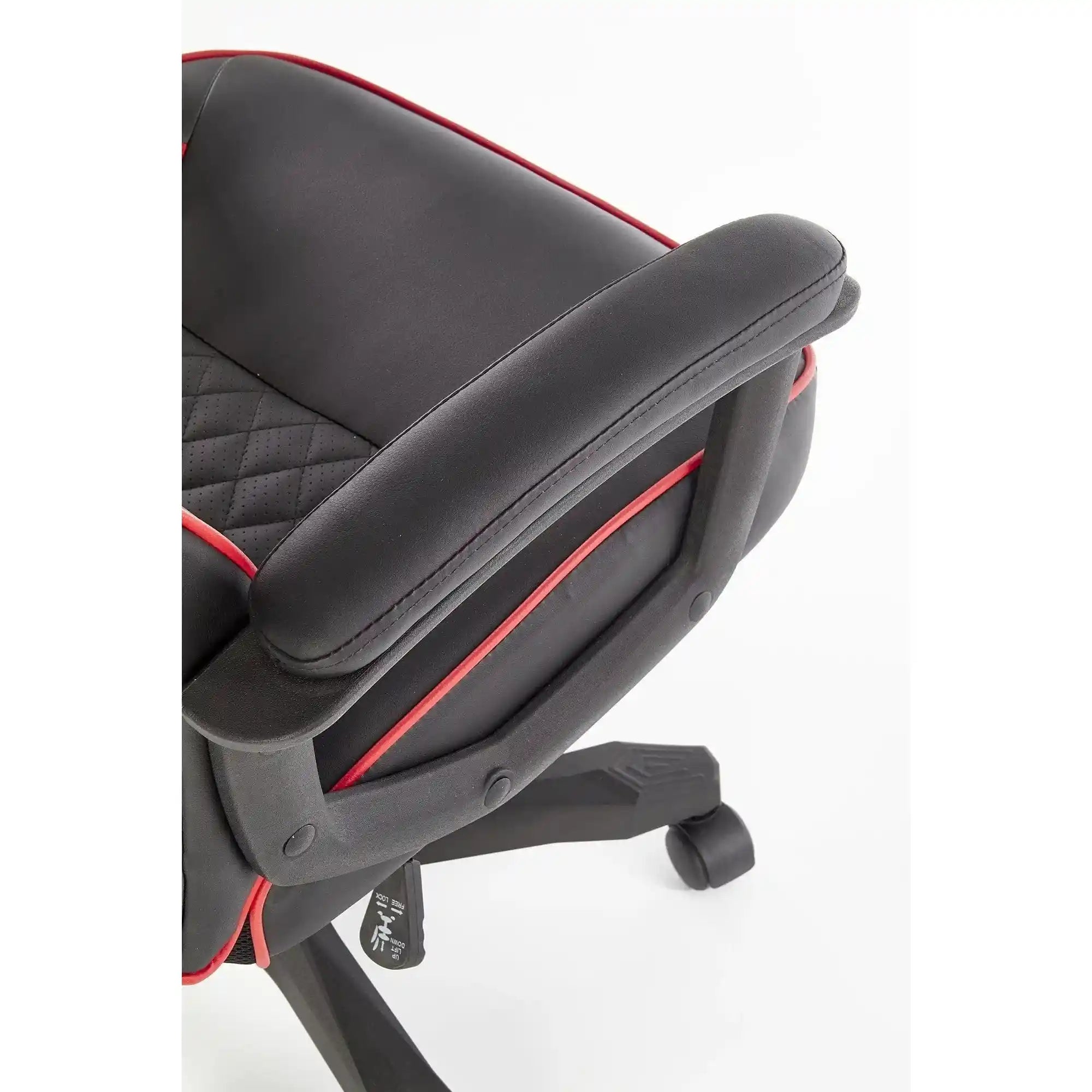 Scaun birou BAFFIN, negru/rosu, 64x70x110-118 cm