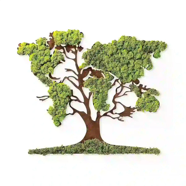 Decoratiune perete TREE 2, verde/maro, 71x1x59 cm