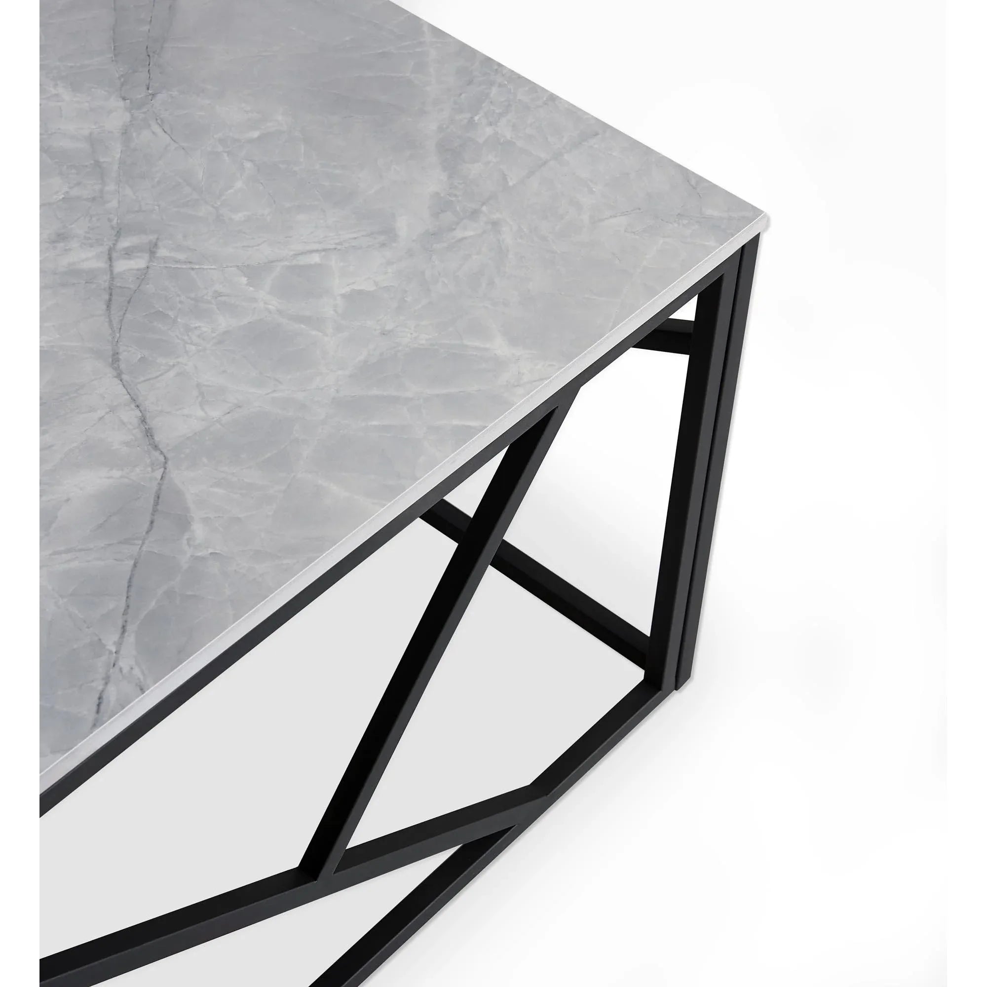Masuta cafea UNIVERSE 2, gri/negru, ceramica/metal, 120x60x45 cm