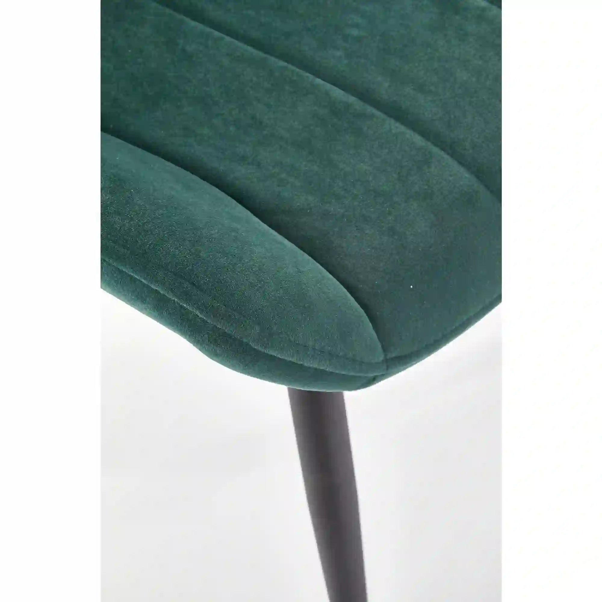 Scaun tapitat K388, verde/negru, stofa catifelata/metal, 53x61x87 cm