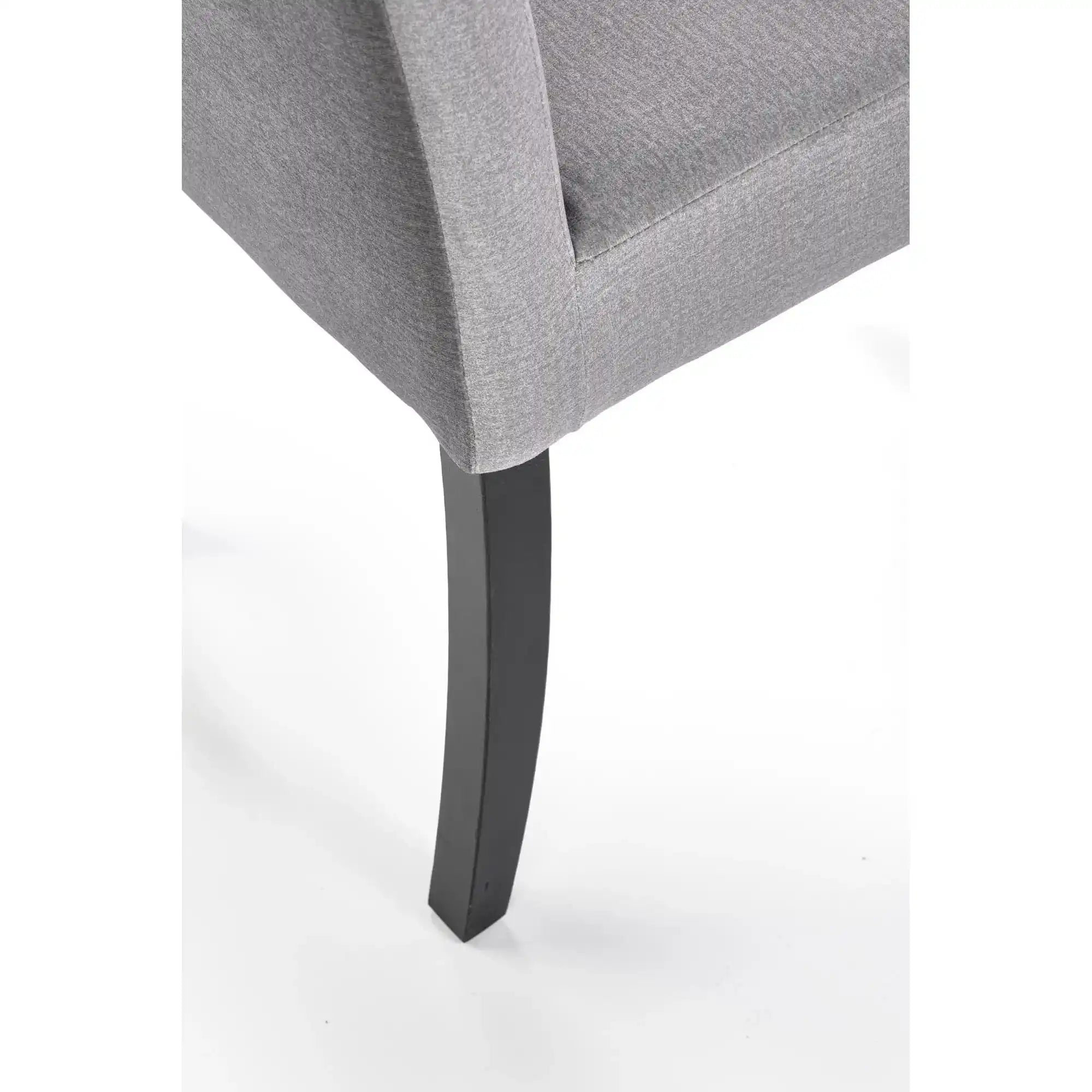 Scaun CLARION 2, gri/negru, stofa catifelata/lemn, 42x58x97 cm