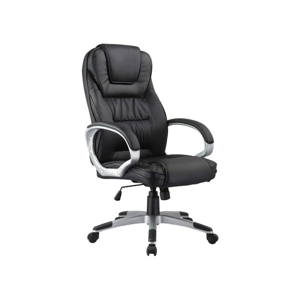 Scaun de birou Q-031, negru, piele ecologica, 64x48x112/120 cm