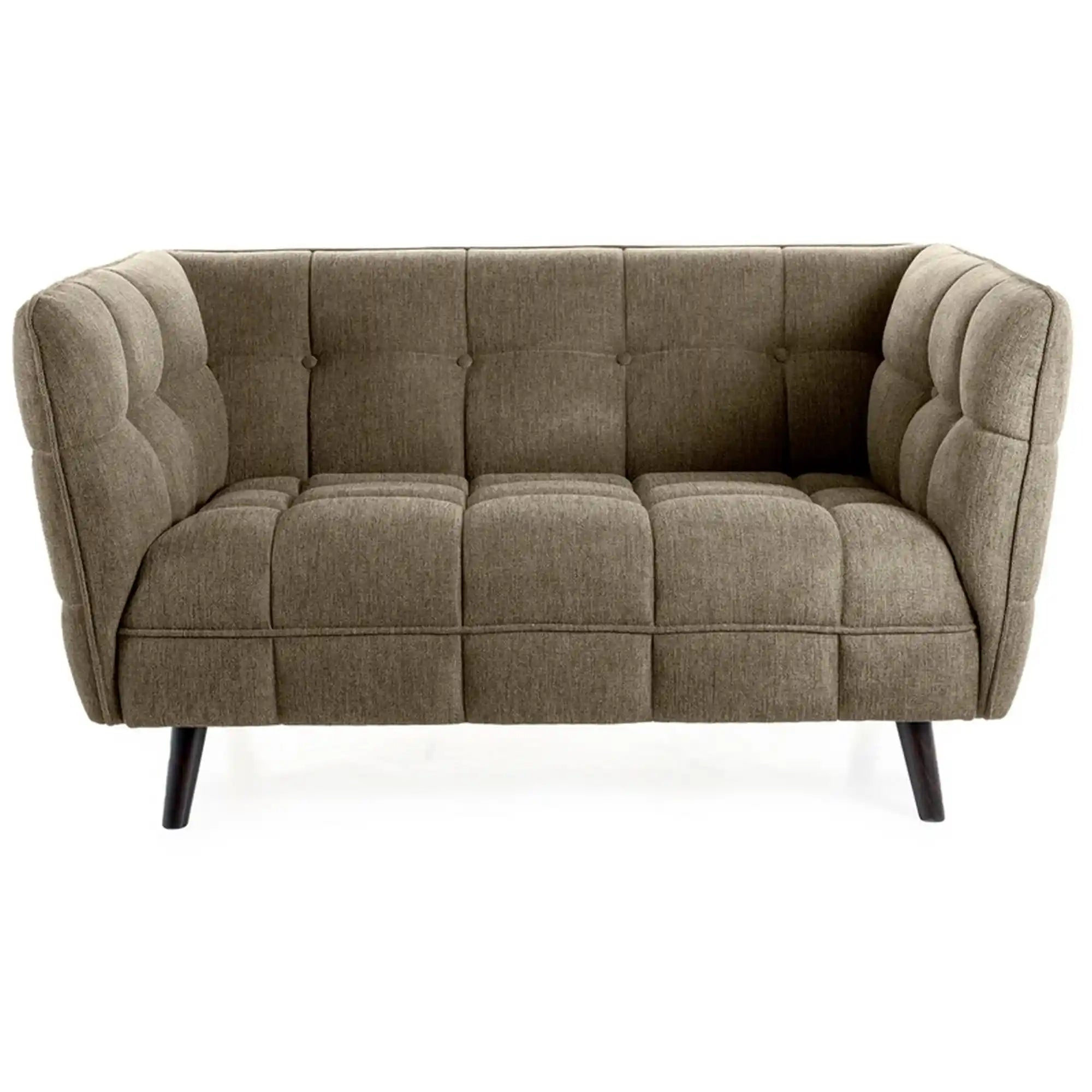 Canapea CASTELLO 2, verde olive, stofa clasica/lemn, 145x85x78 cm