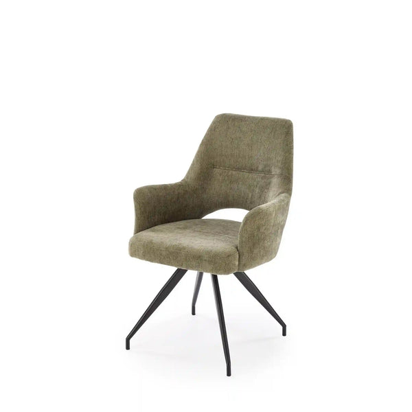 Scaun rotativ K542, verde/negru, stofa clasica/metal, 58x64x88 cm