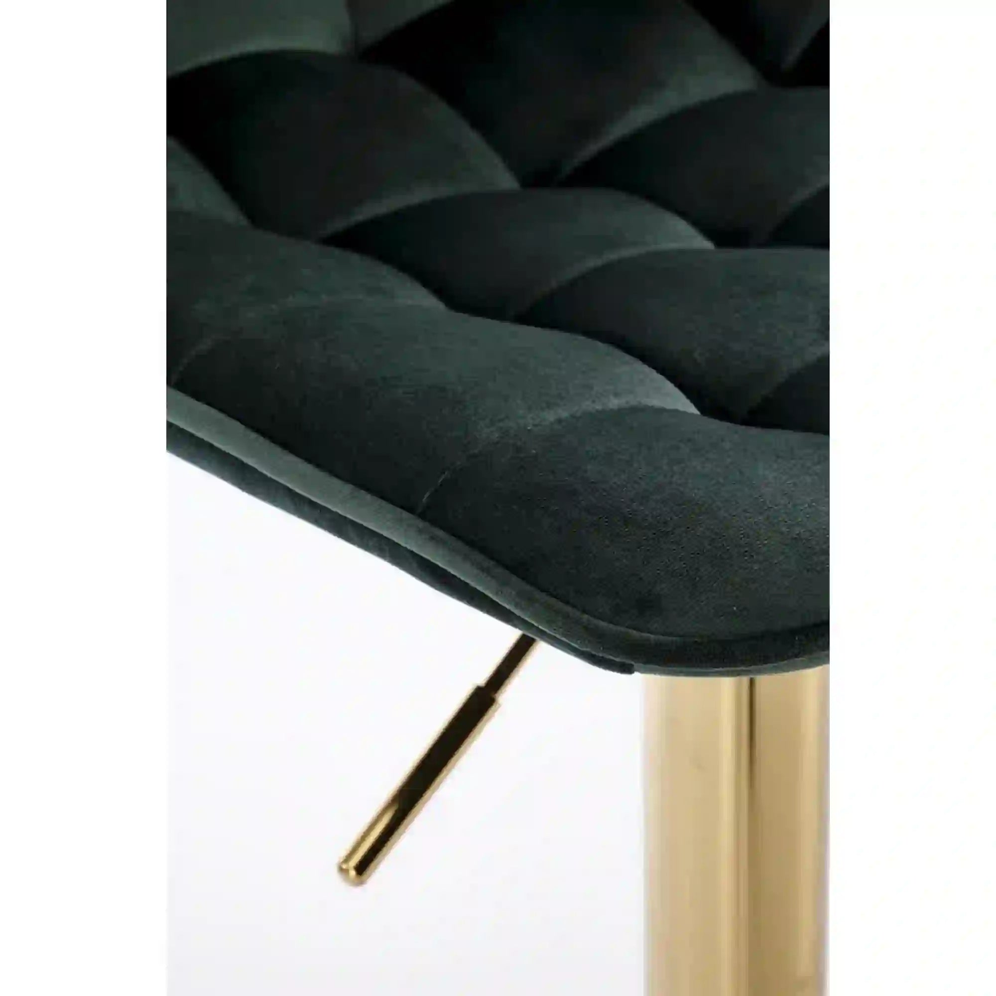 Scaun de bar H120, verde/auriu, stofa catifelata/otel, 43x44x84/106 cm