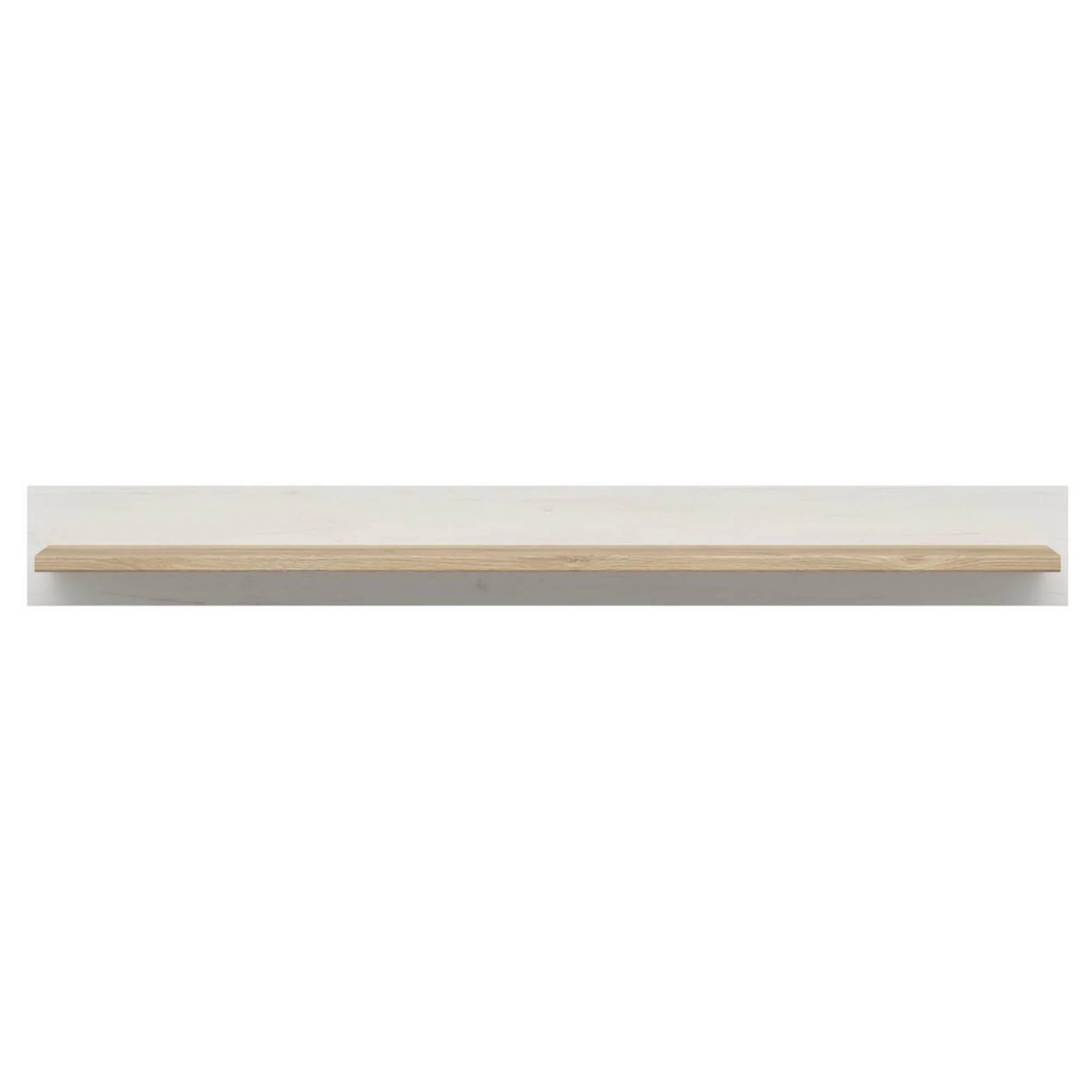 Polita LOKSA, alb/stejar, PAL laminat, 143x24x17 cm