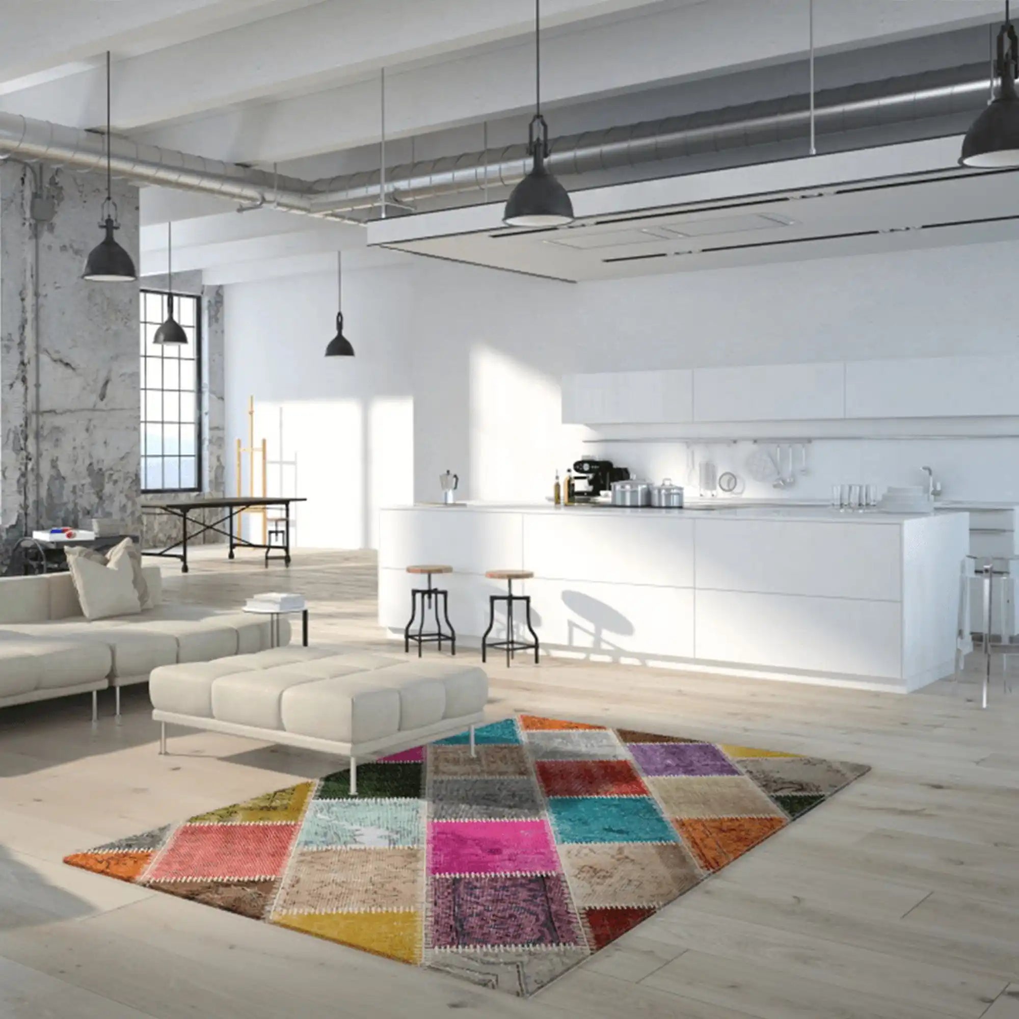 Covor ADRIEL, 160x230 cm, forma dreptunghiulara, poliester, multicolor