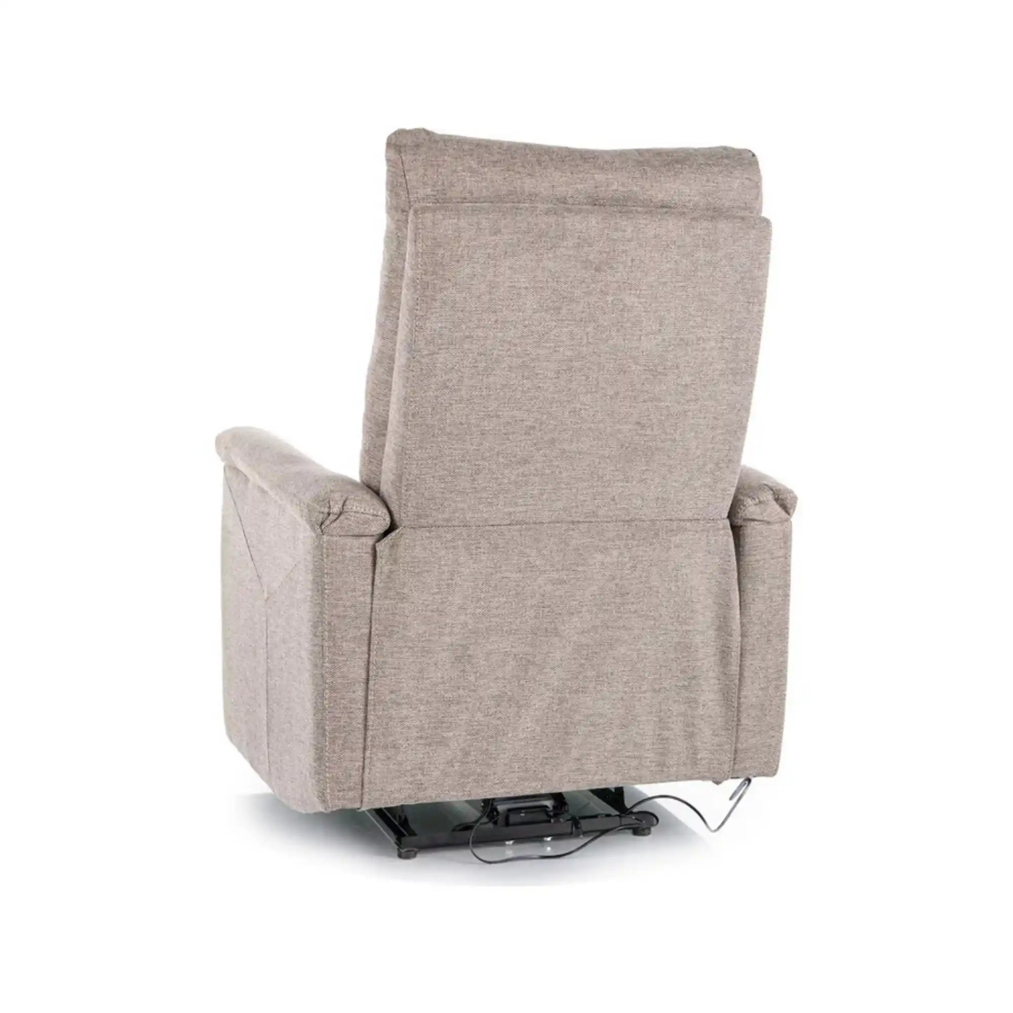 Fotoliu recliner NEPTUN, bej, stofa clasica/metal, 76x94/160x96 cm
