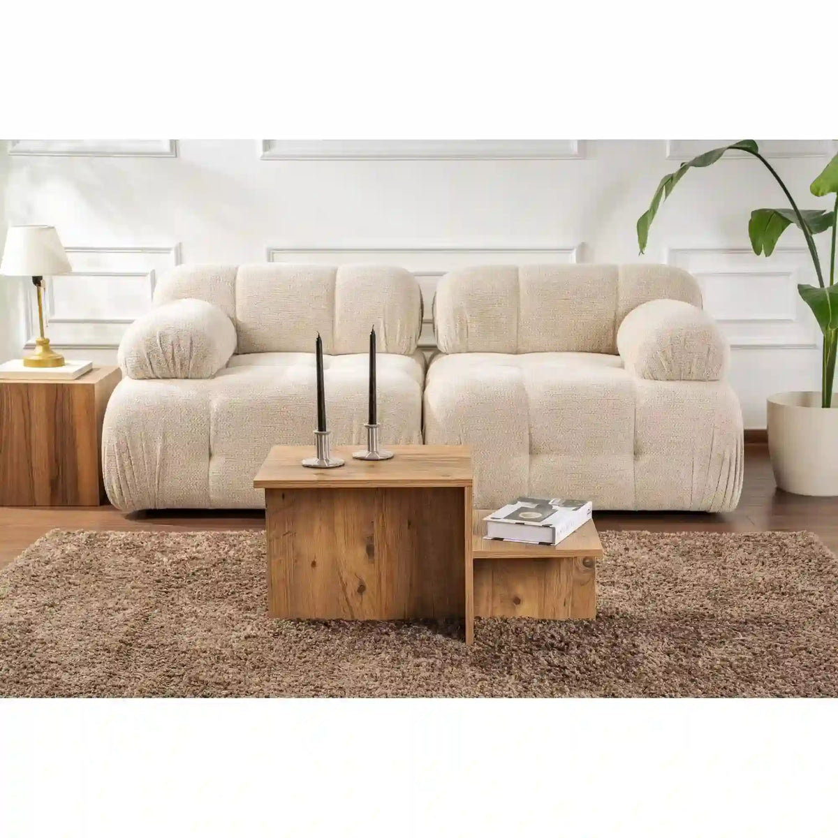 Masuta cafea HARMONY, pin, PAL, 80x40x40 cm