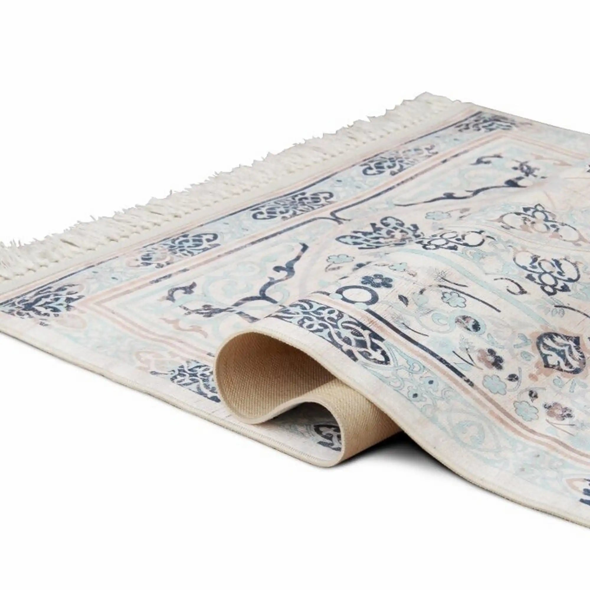 Covor FEMI, 80x150 cm, forma dreptunghiulara, poliester, bej