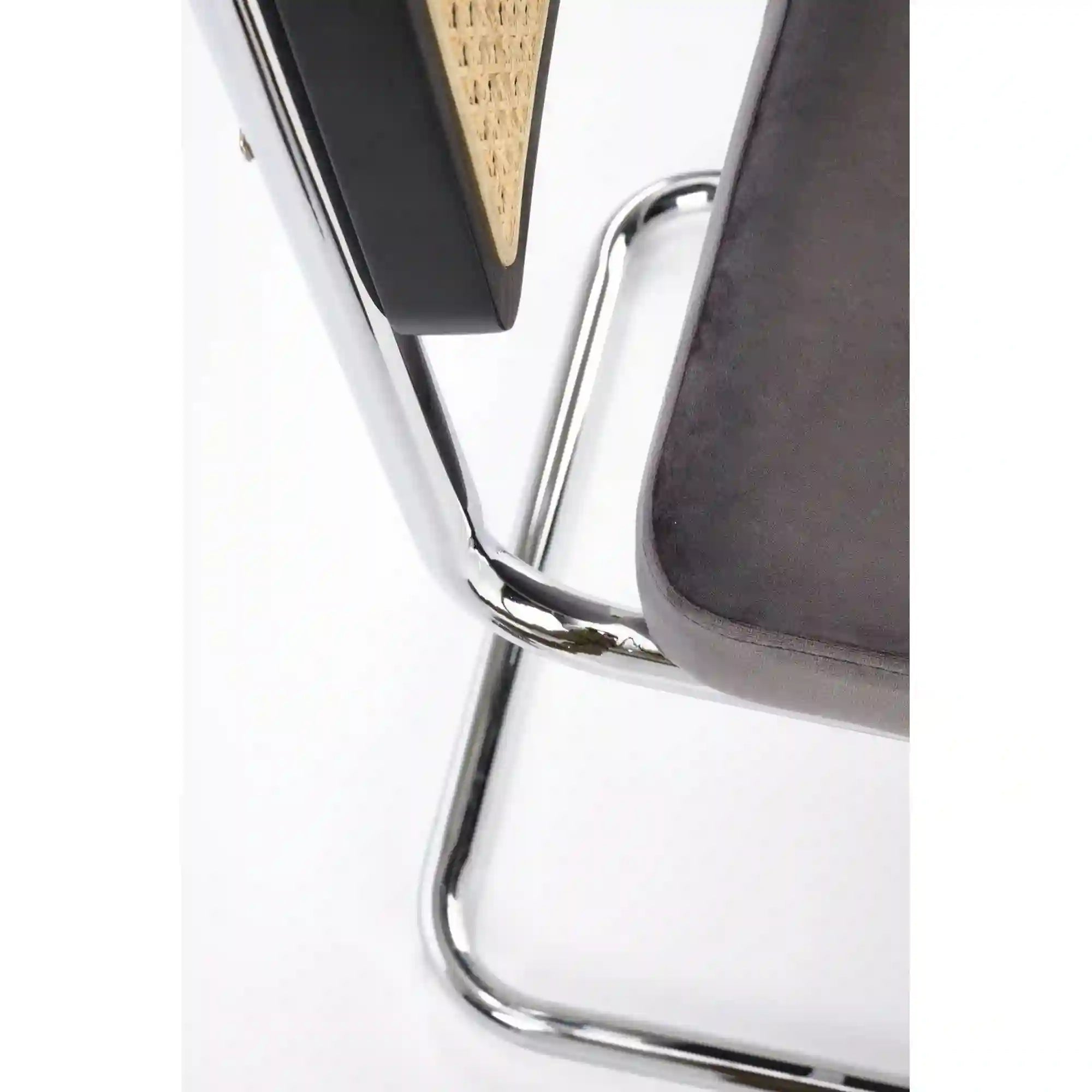 Scaun K504, gri, stofa catifelata/otel, 47x60x84 cm