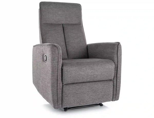 Fotoliu recliner NIKOS, stofa clasica gri inchis - Brego 18, 72x86/159x105 cm