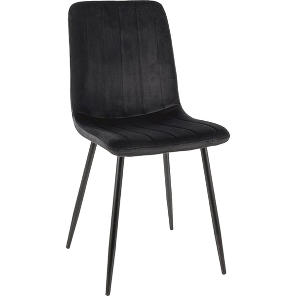 Scaun ALAN, negru, stofa catifelata/metal, 45x39x91 cm
