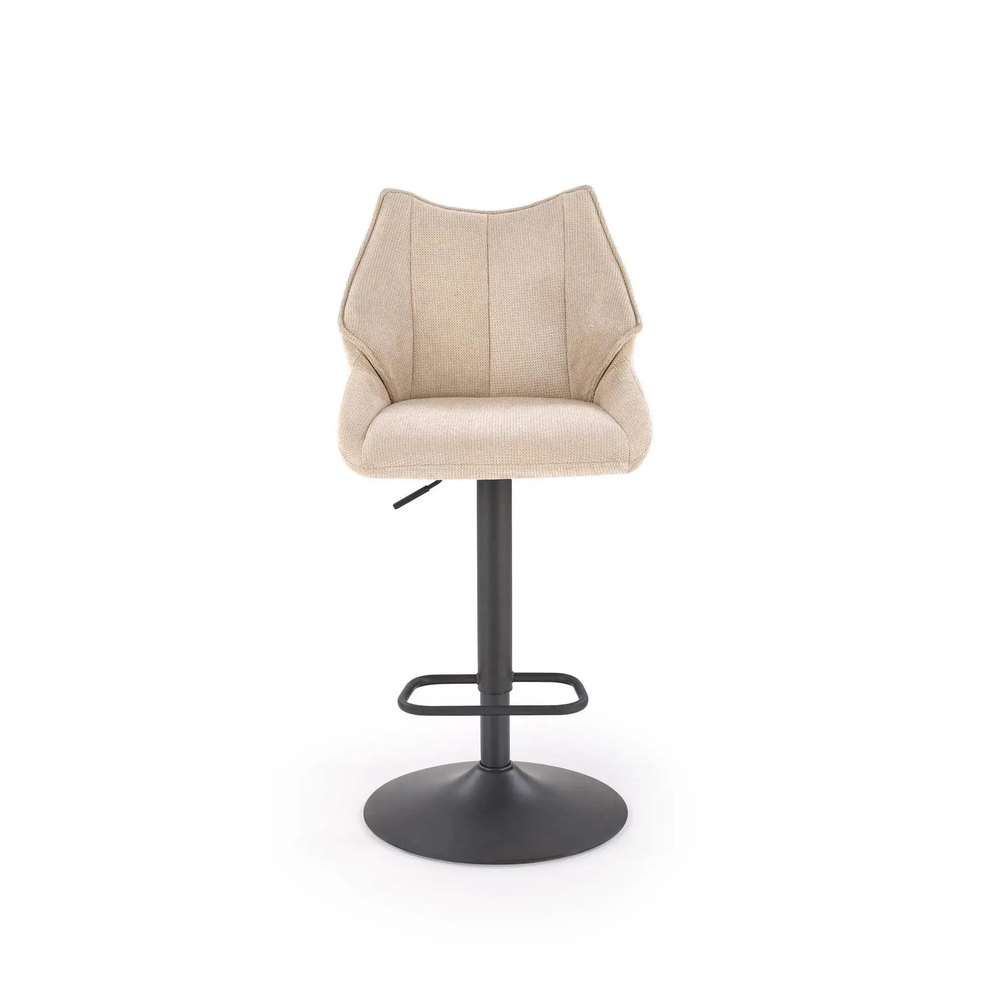 Scaun bar H122, bej/negru, stofa clasica/metal, 50x54x96/118 cm