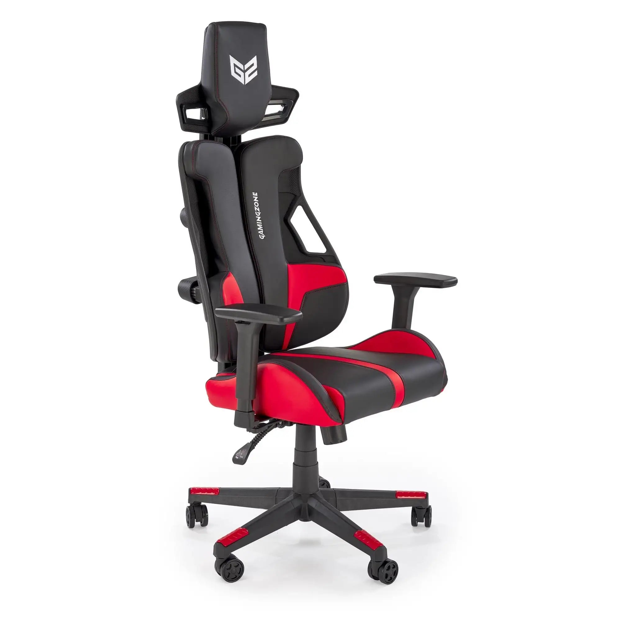 Scaun gaming NITRO, negru/rosu, piele ecologica/material textil, 66x68x130/137 cm