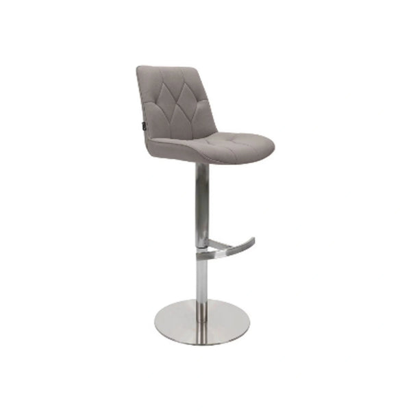 Scaun bar HENRY, gri/crom, stofa/metal, 44x55x110/115 cm
