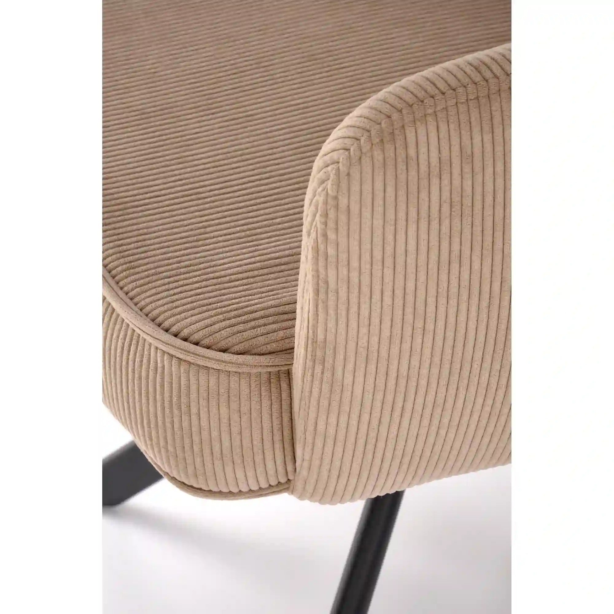 Scaun rotativ K528, cappucino/negru, stofa catifelata/metal, 60x67x90 cm