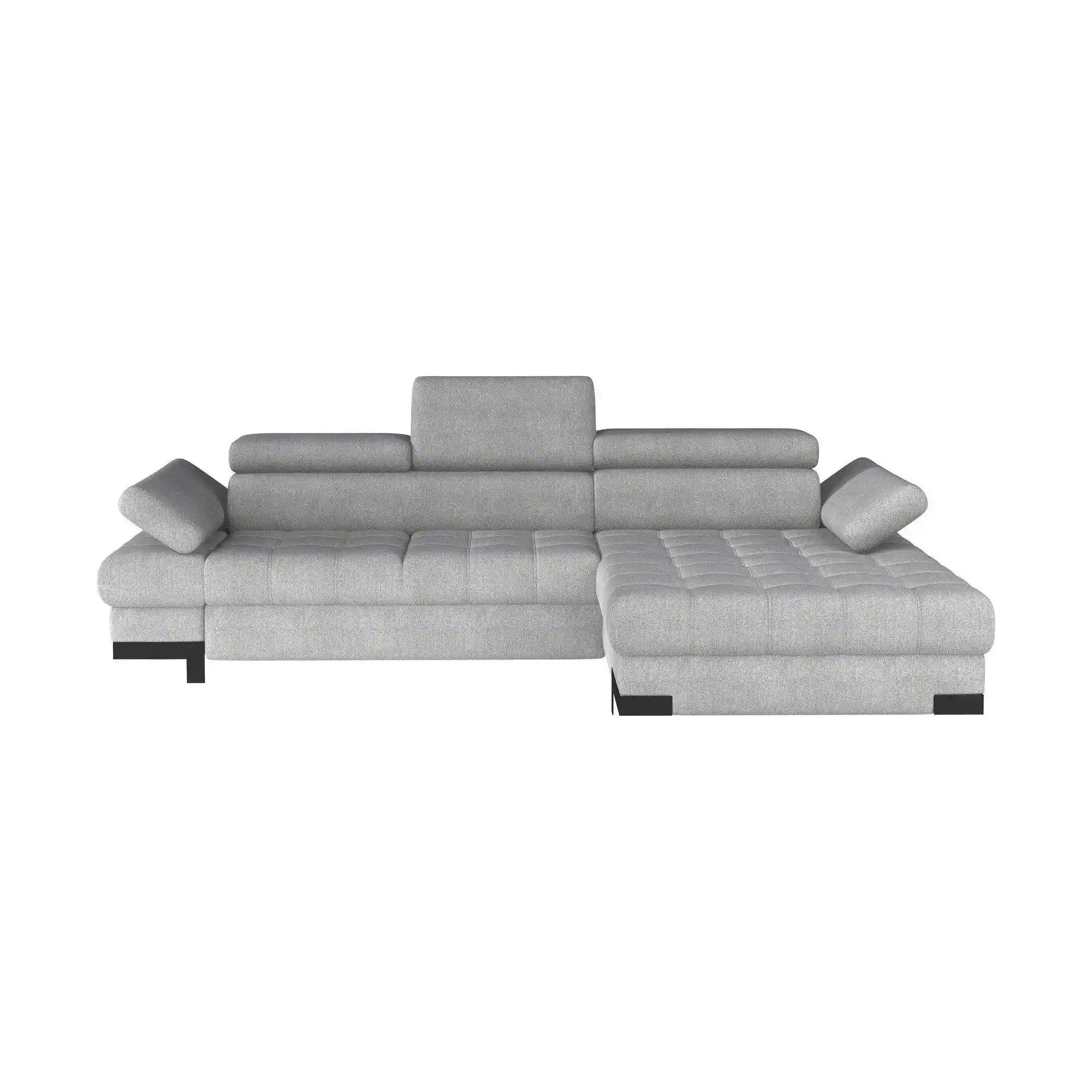 Coltar extensibil SELVA MINI, personalizabil materiale gama Premium, cu lada depozitare si tetiere reglabile, 270x173x95 cm