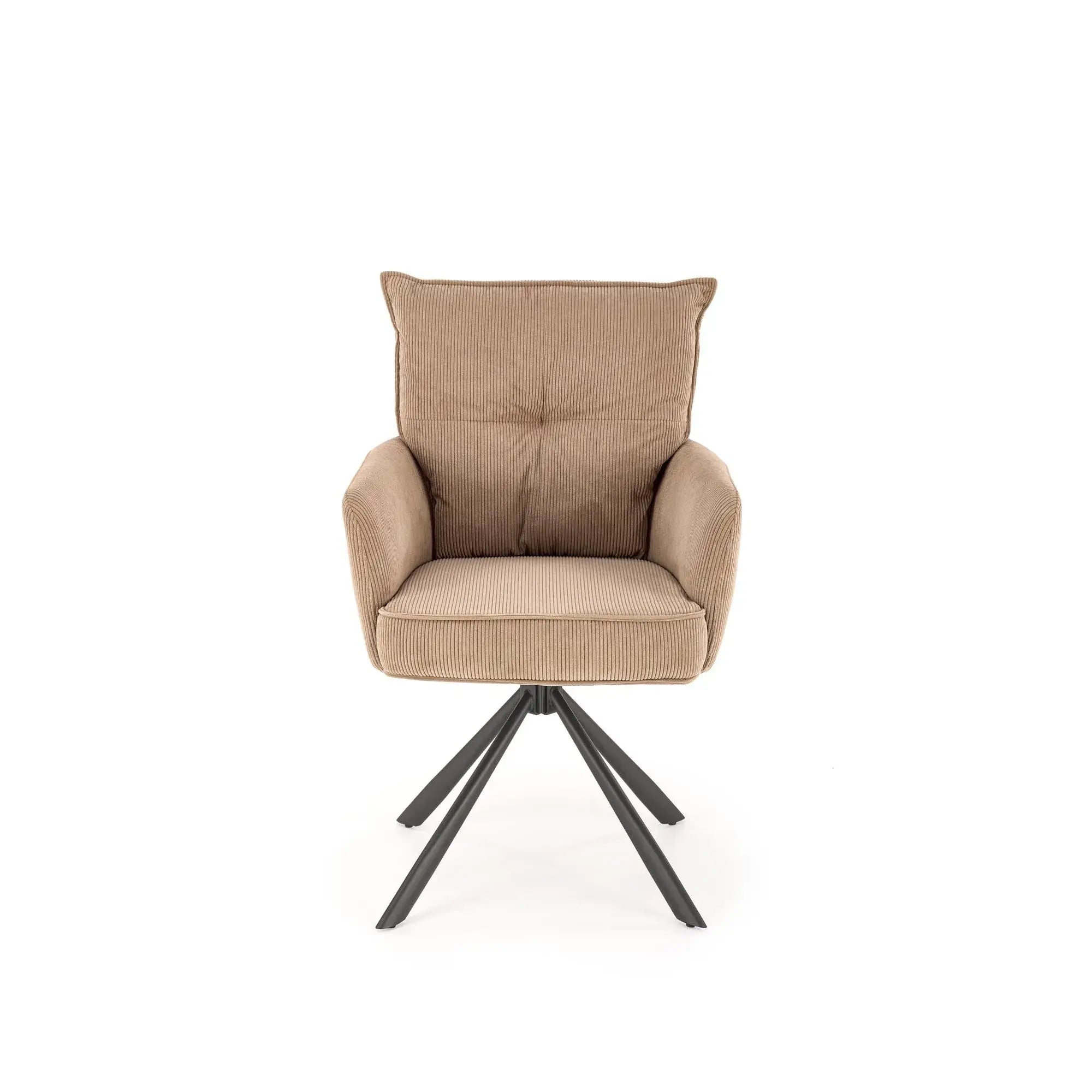 Scaun rotativ K528, cappucino/negru, stofa catifelata/metal, 60x67x90 cm