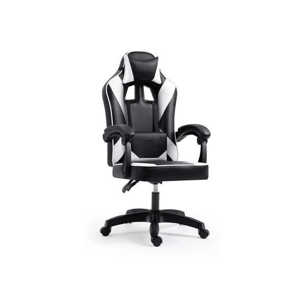 Scaun gaming IMPERIA, negru/alb, piele ecologica/metal, 64x64x104/116 cm