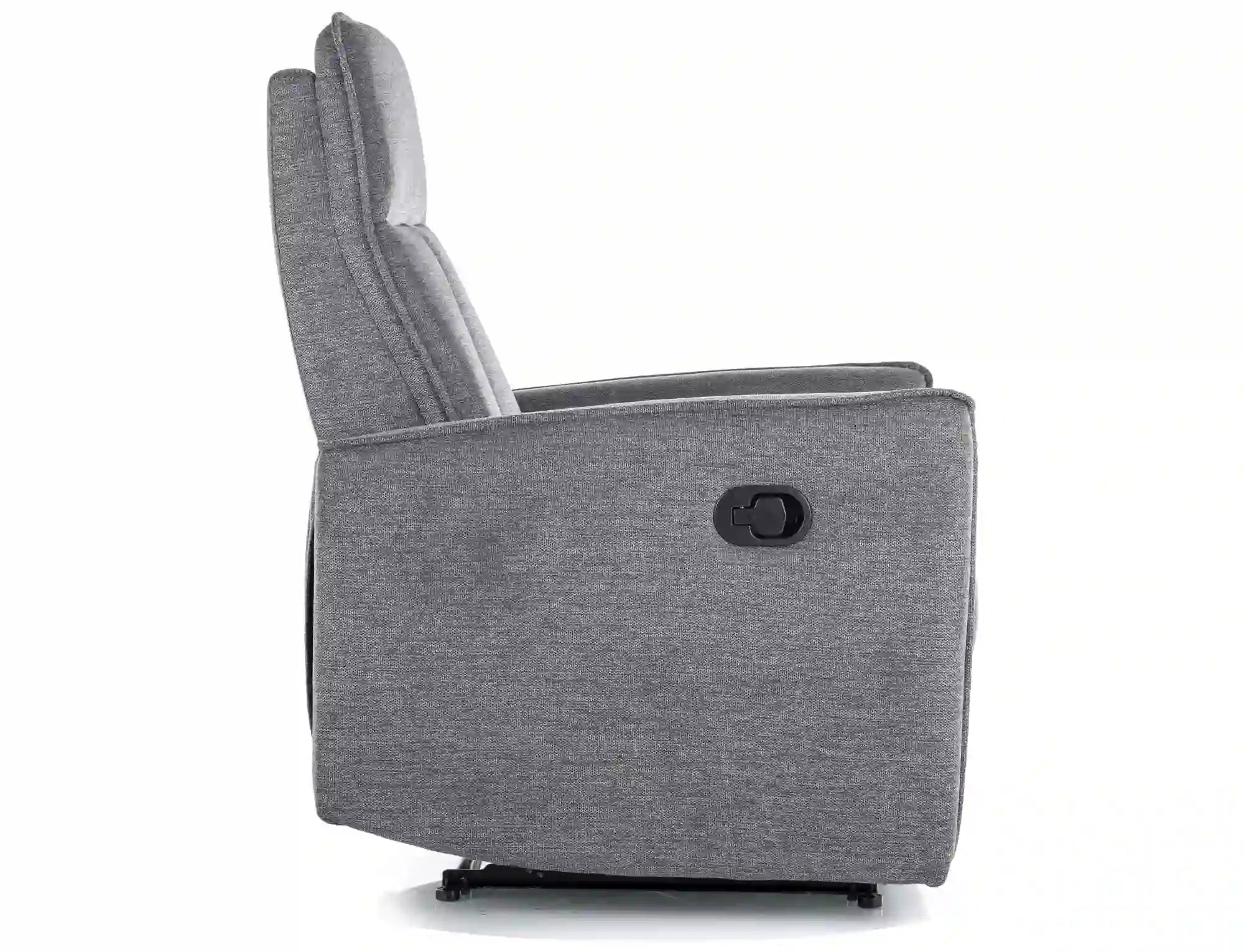 Fotoliu recliner NIKOS, stofa clasica gri inchis - Brego 18, 72x86/159x105 cm