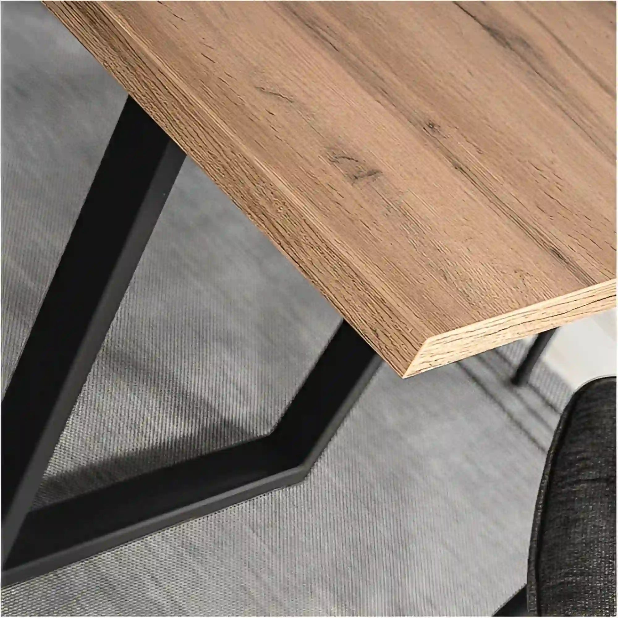 Masa extensibila VITO, stejar artisan/negru, 140-180x85x76 cm