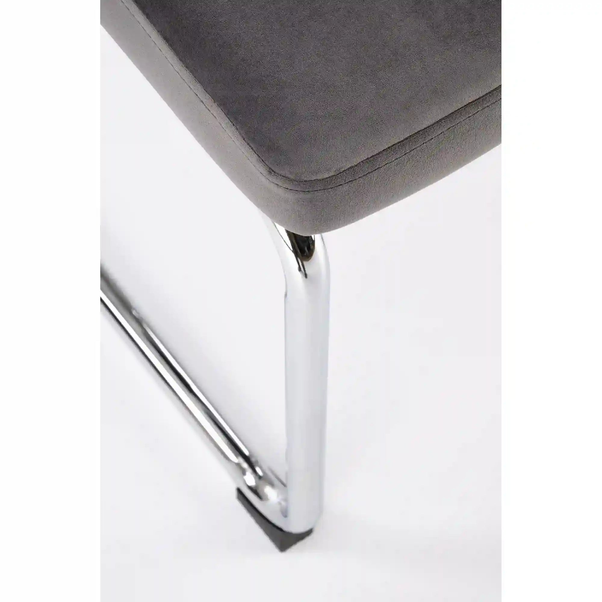 Scaun K504, gri, stofa catifelata/otel, 47x60x84 cm