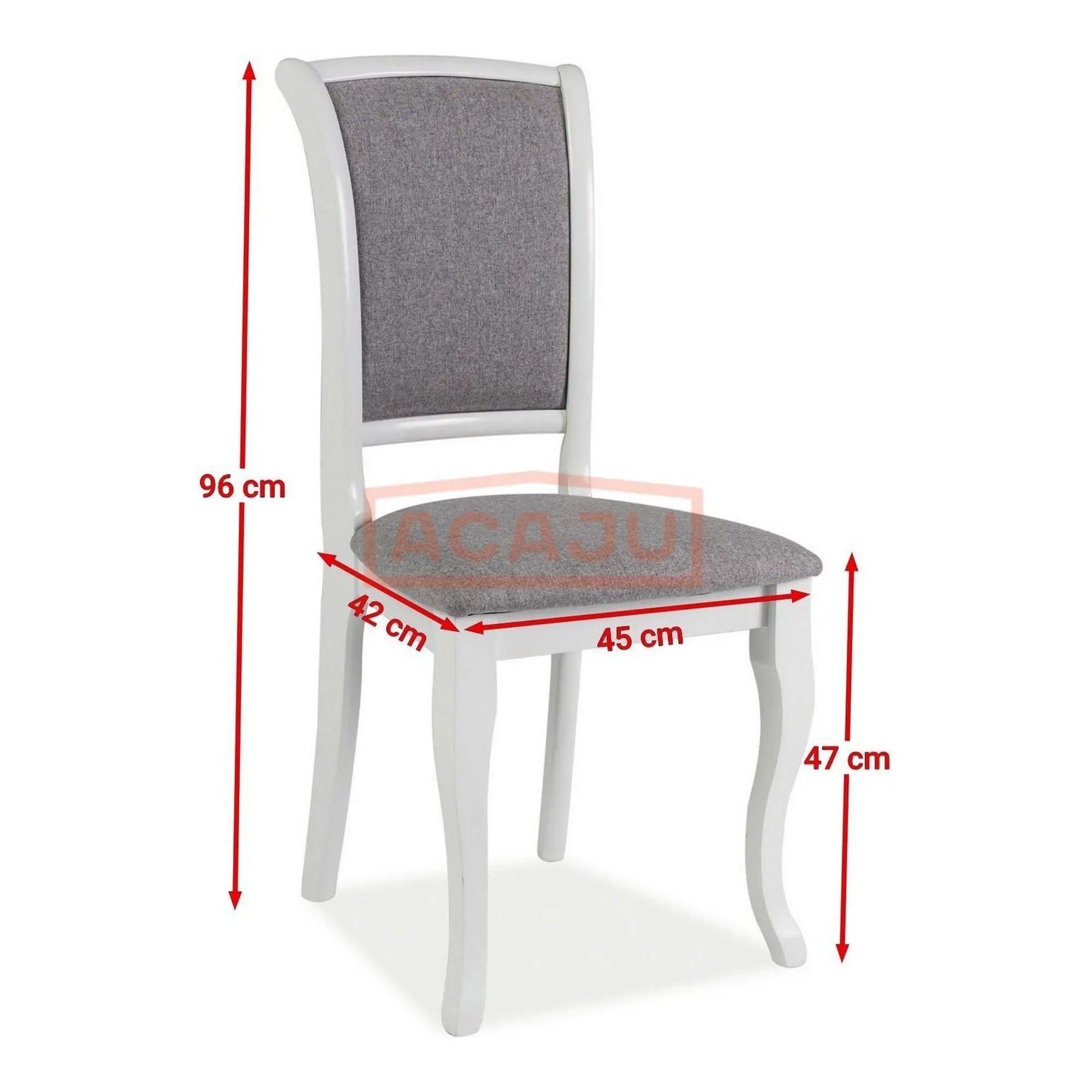 Scaun MN-SC, gri/alb, stofa/lemn, 45X42X96 cm