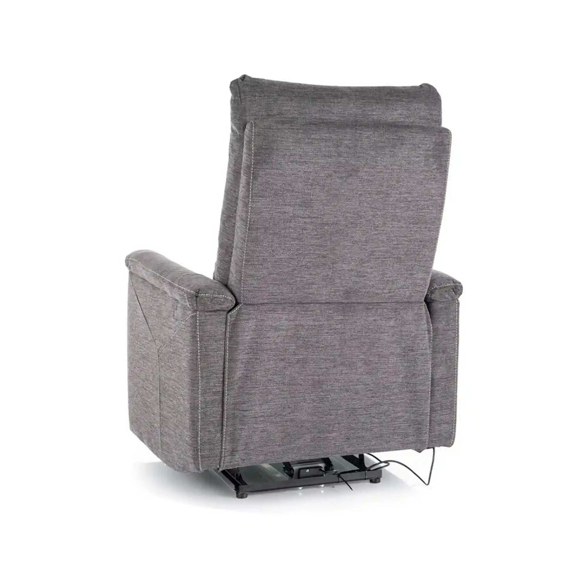 Fotoliu recliner NEPTUN, gri inchis, stofa clasica/metal, 76x94/160x96 cm