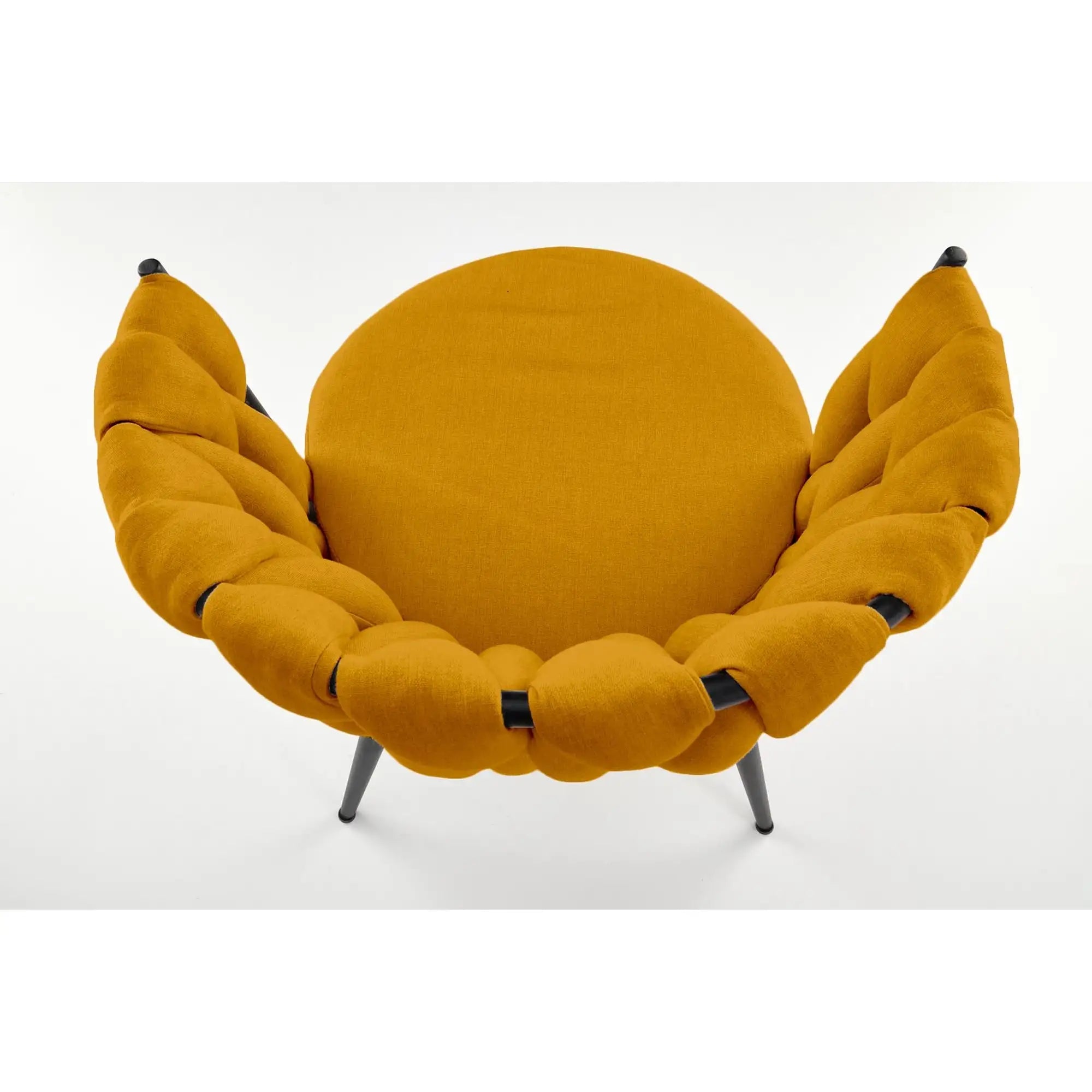 Scaun K516, galben/negru, stofa clasica/metal, 57x60x79 cm