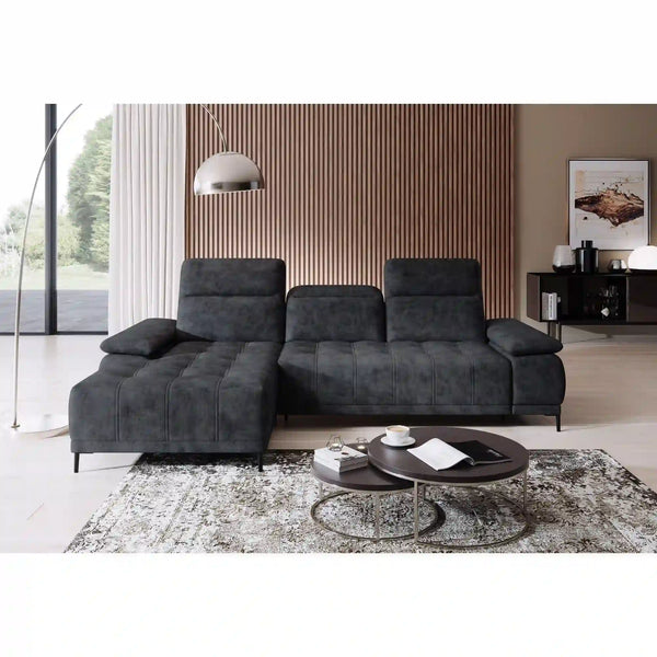 Coltar FOCUS MINI, personalizabil materiale gama Premium, cu reglaj electric si tetiere reglabile, 277x177x98 cm