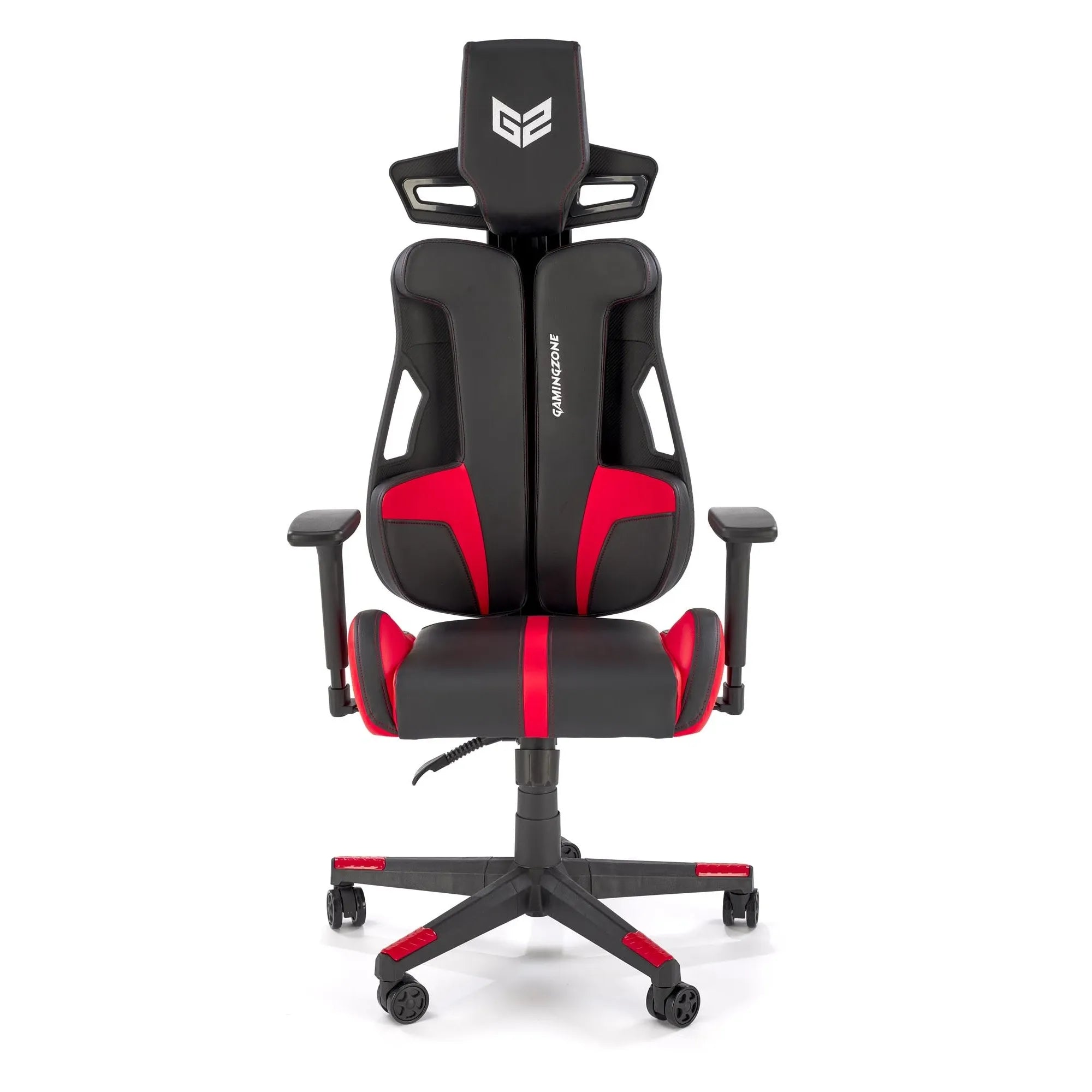 Scaun gaming NITRO, negru/rosu, piele ecologica/material textil, 66x68x130/137 cm