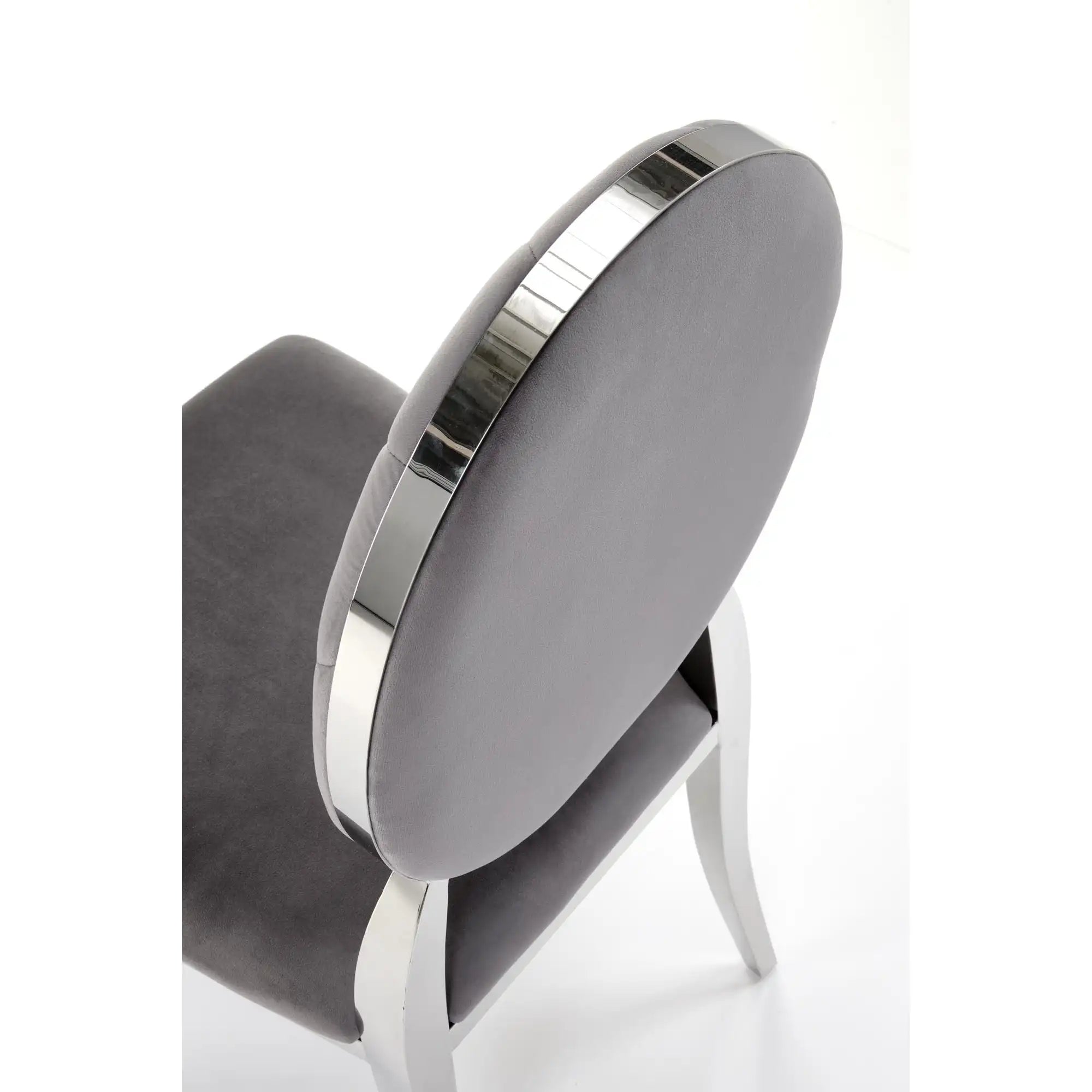 Scaun K555, gri/argintiu, stofa catifelata/metal, 48x52x96 cm