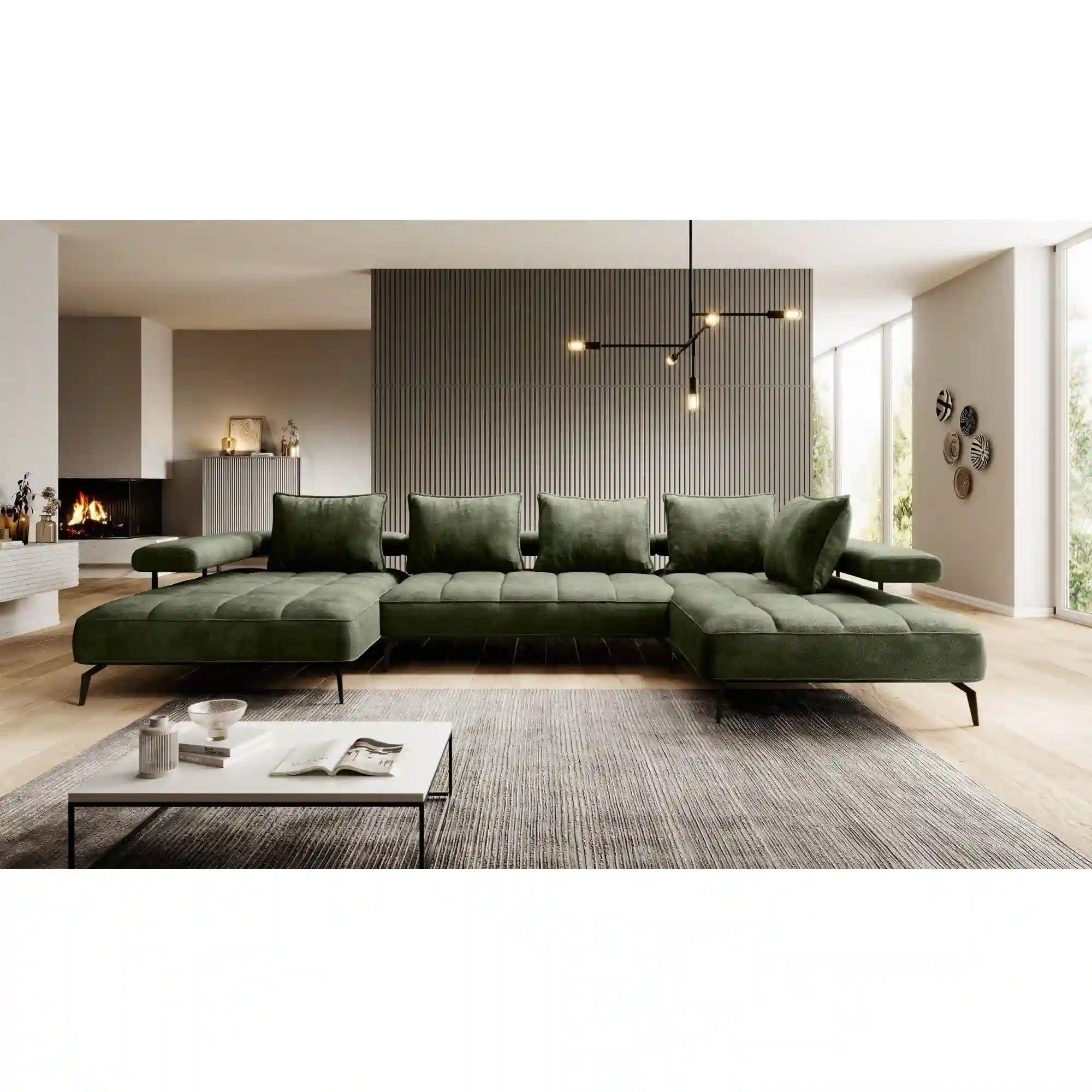 Coltar MONTELLA XL, personalizabil material gama Premium, cu reglaj electric, 372x207x88 cm