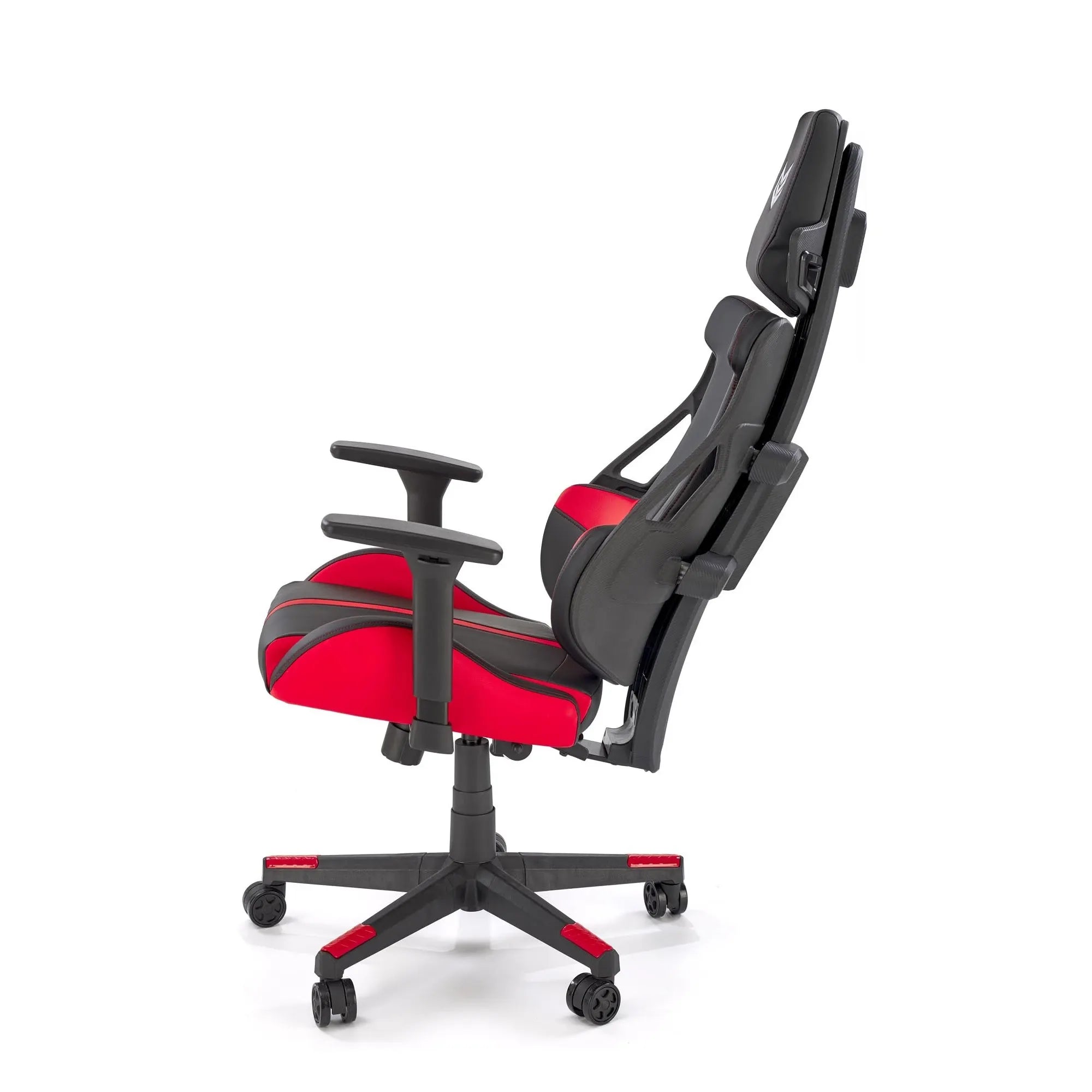 Scaun gaming NITRO, negru/rosu, piele ecologica/material textil, 66x68x130/137 cm
