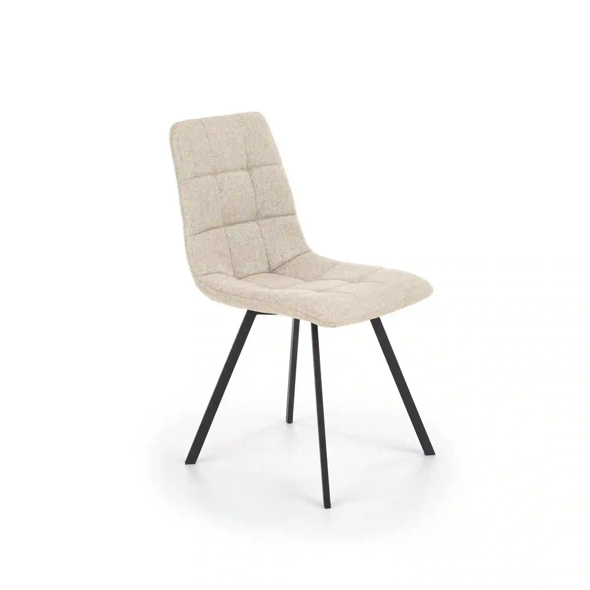 Scaun tapitat K402, bej/negru, stofa clasica/metal, 45x55x86 cm